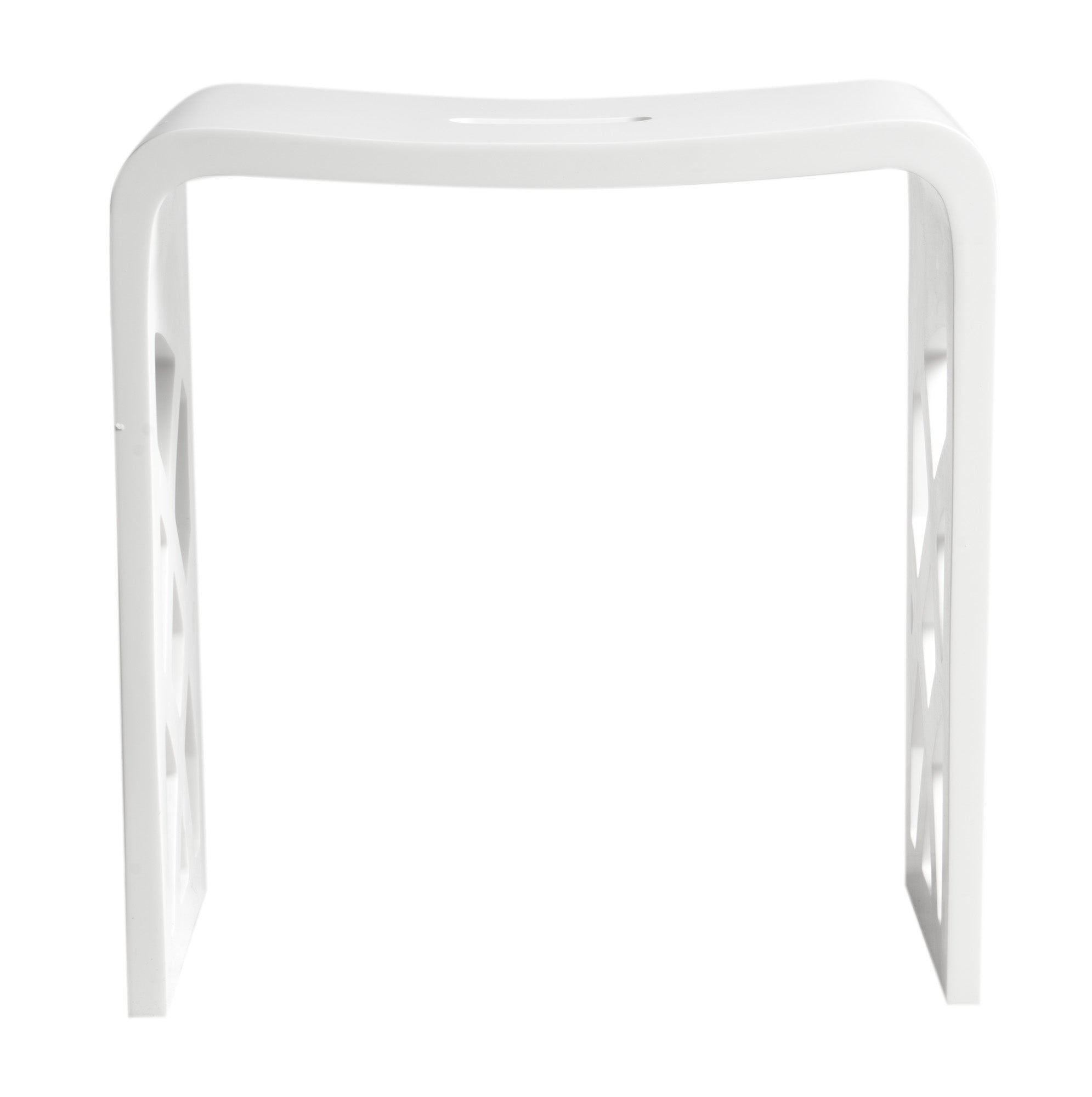 ALFI ABST88 Designer White Matte Solid Surface Resin Bathroom / Shower Stool