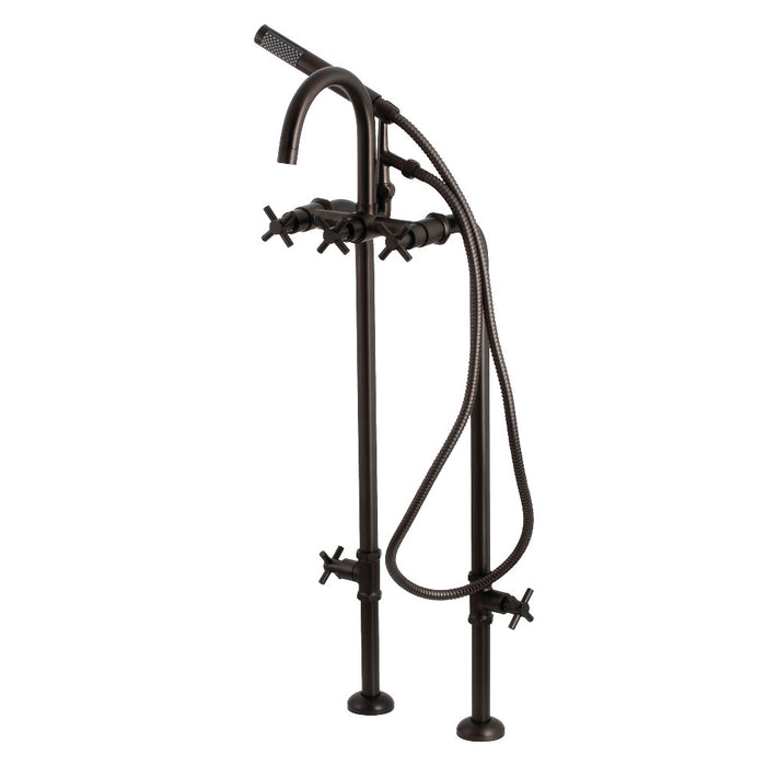 Aqua Vintage CCK8105DX Concord Freestanding Tub Faucet with Supply Line, Stop Valve, Oil Rubbed Bronze