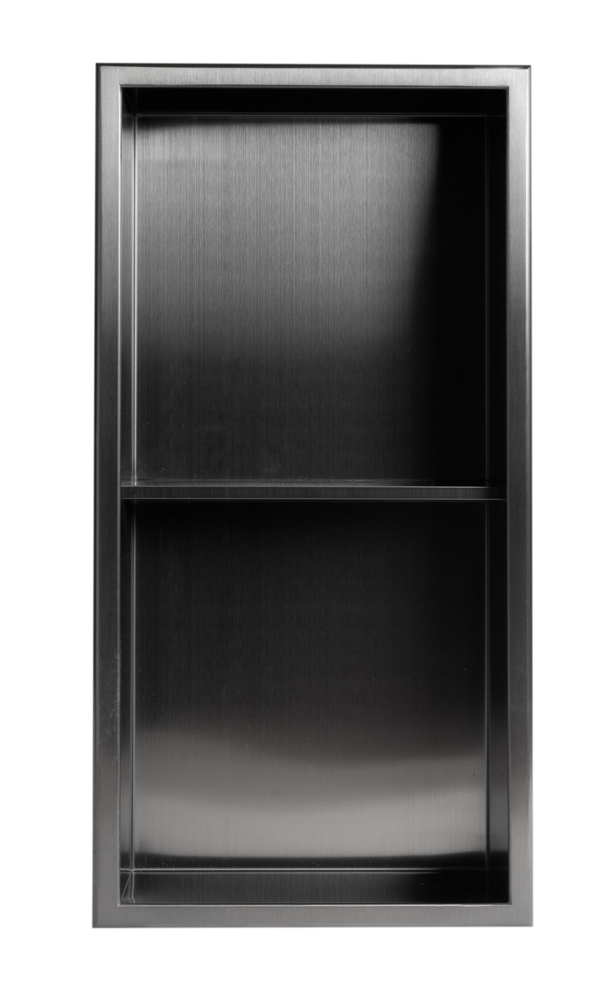 ALFI ABNP1224-BB 12" x 24" Brushed Black PVD Stainless Steel Vertical Double Shelf Shower Niche