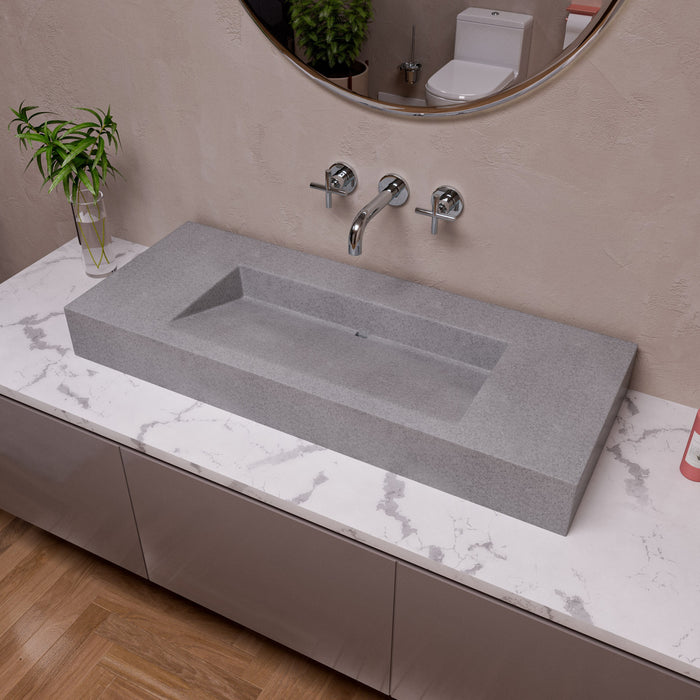 ALFI ABCO48R 48" Solid Concrete Rectangular Countertop Sink
