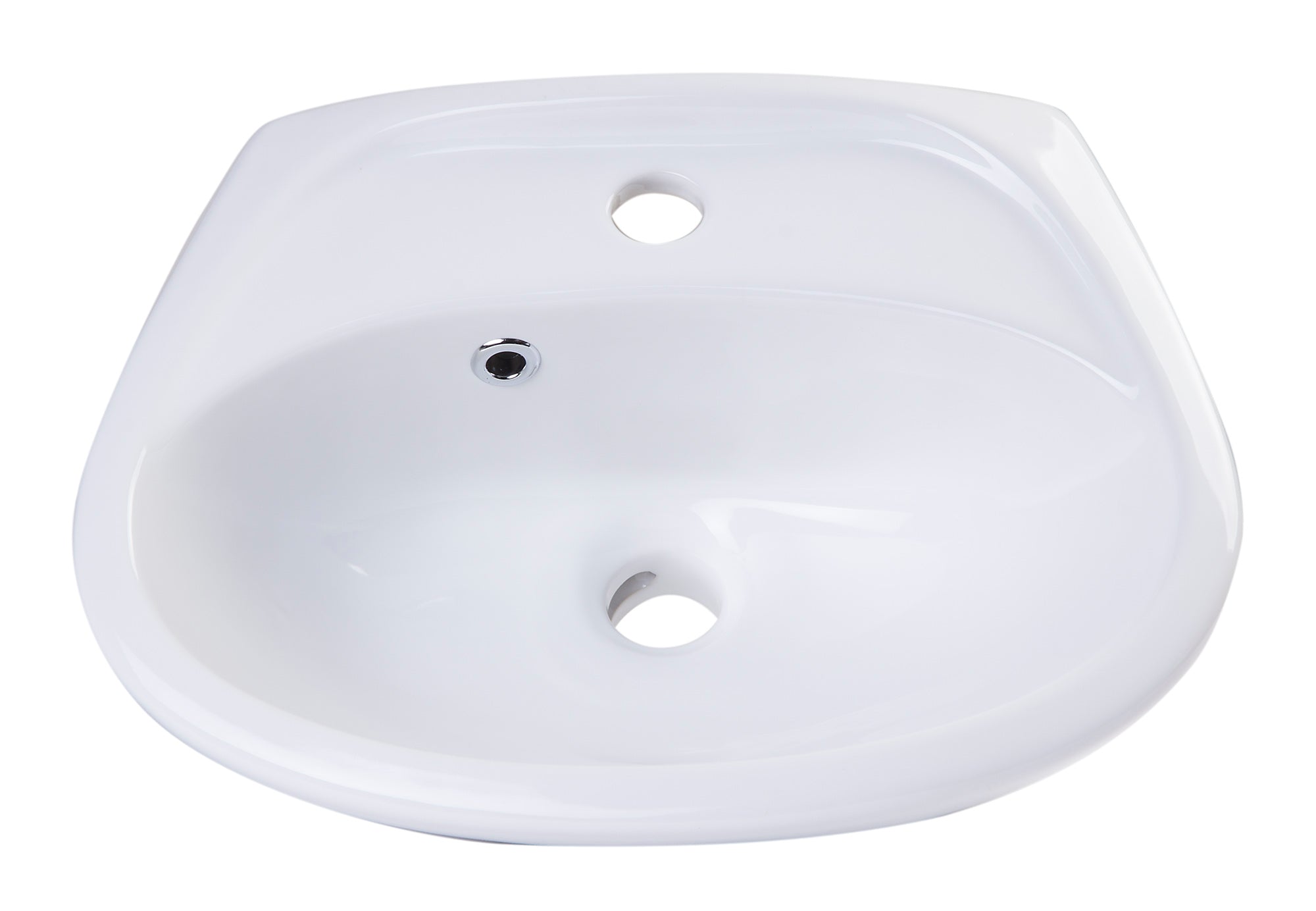 ALFI AB106 White Small Porcelain Wall Mount Basin with Overflow