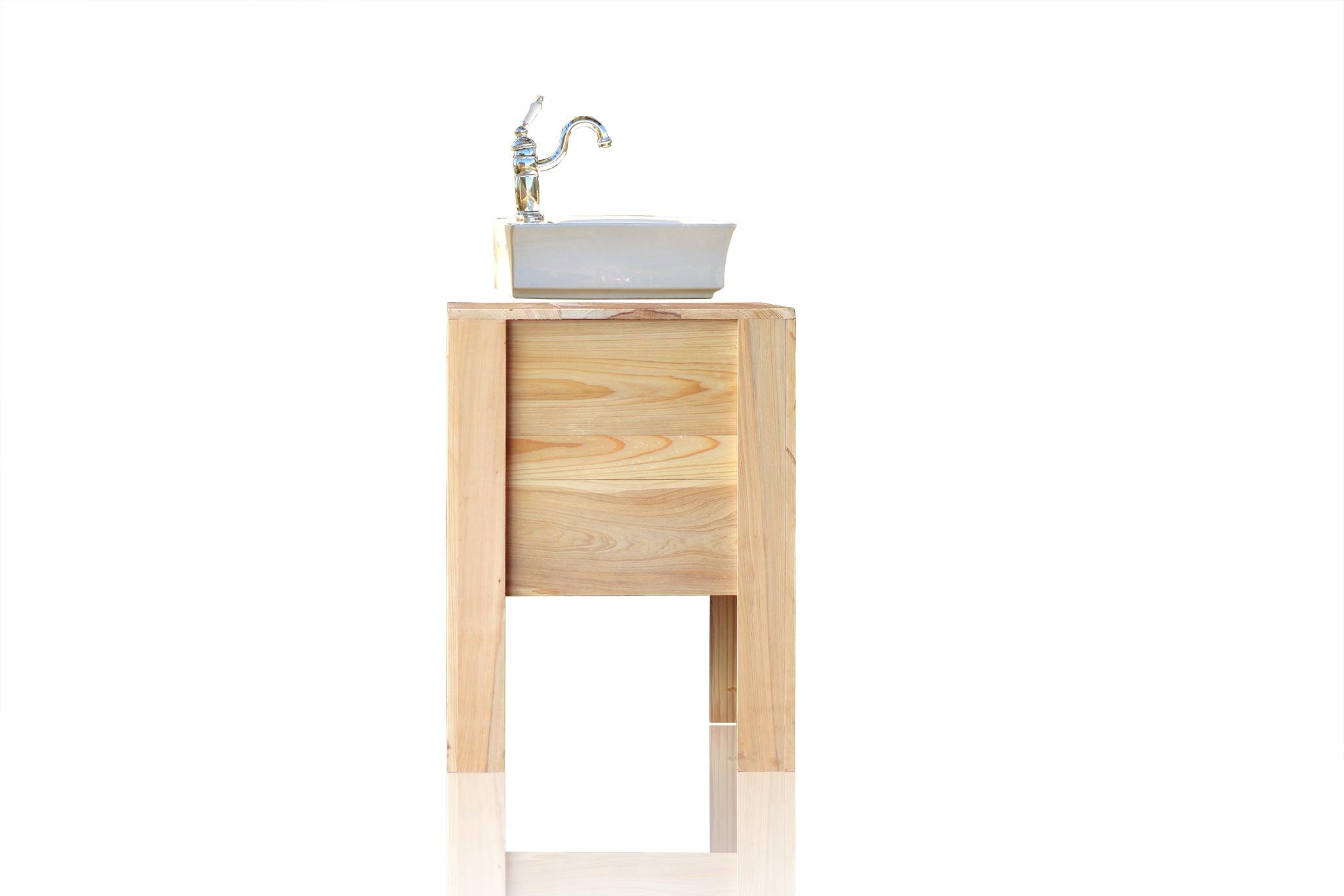 WatermarkFixtures 36″ Louisiana Cypress Bath Claiborne Vanity Cabinet Vessel Sink Apothecary Chest Single Bath Console - Bathroom Design Center