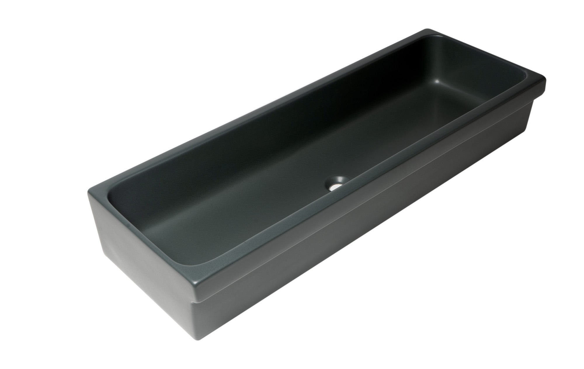 ALFI AB48TRBM 48" Black Matte Above Mount Fireclay Bathroom Trough Sink