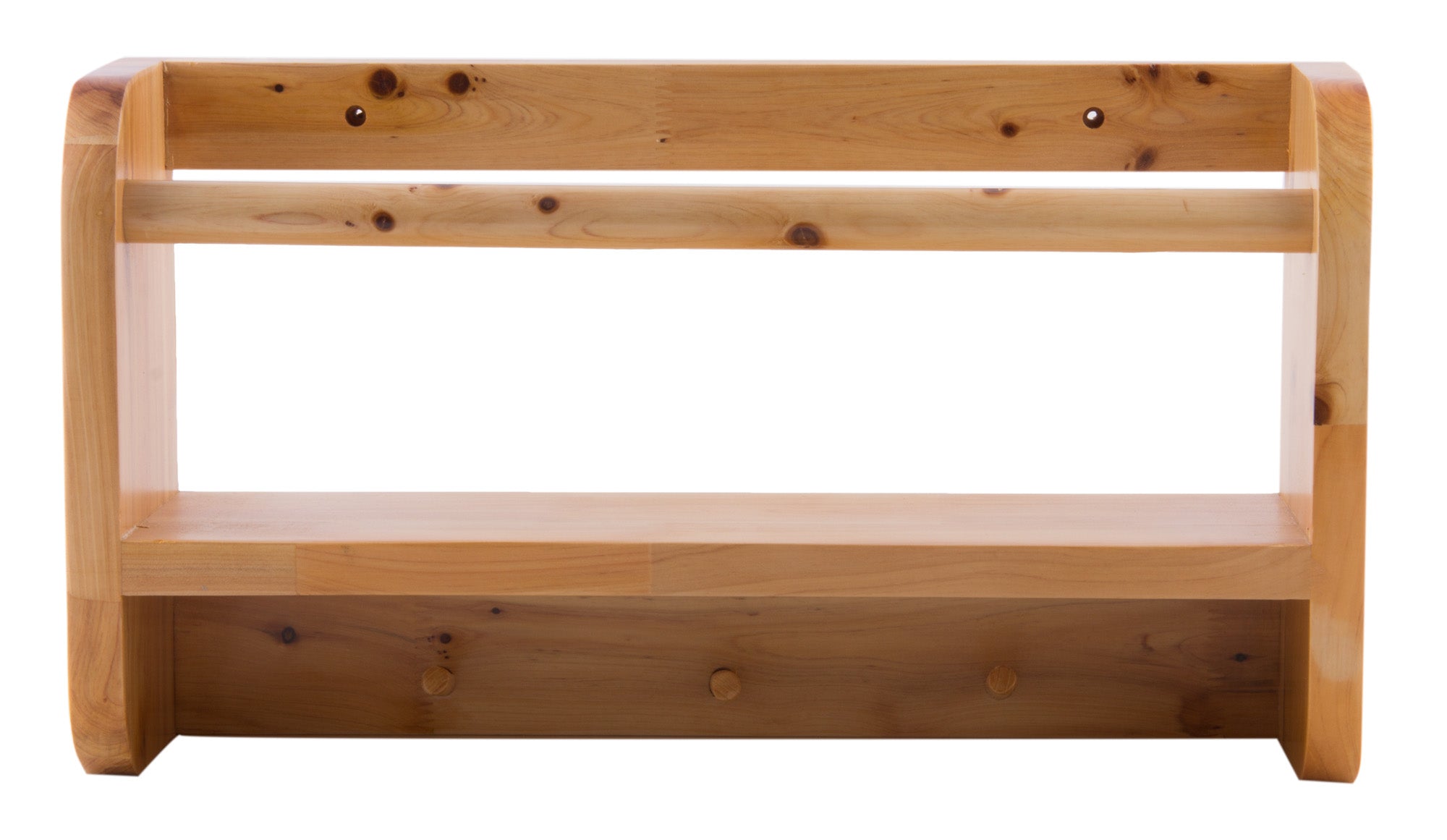 ALFI AB5508 18" Wall Mounted Wooden Shelf & Hooks Bathroom Accessory