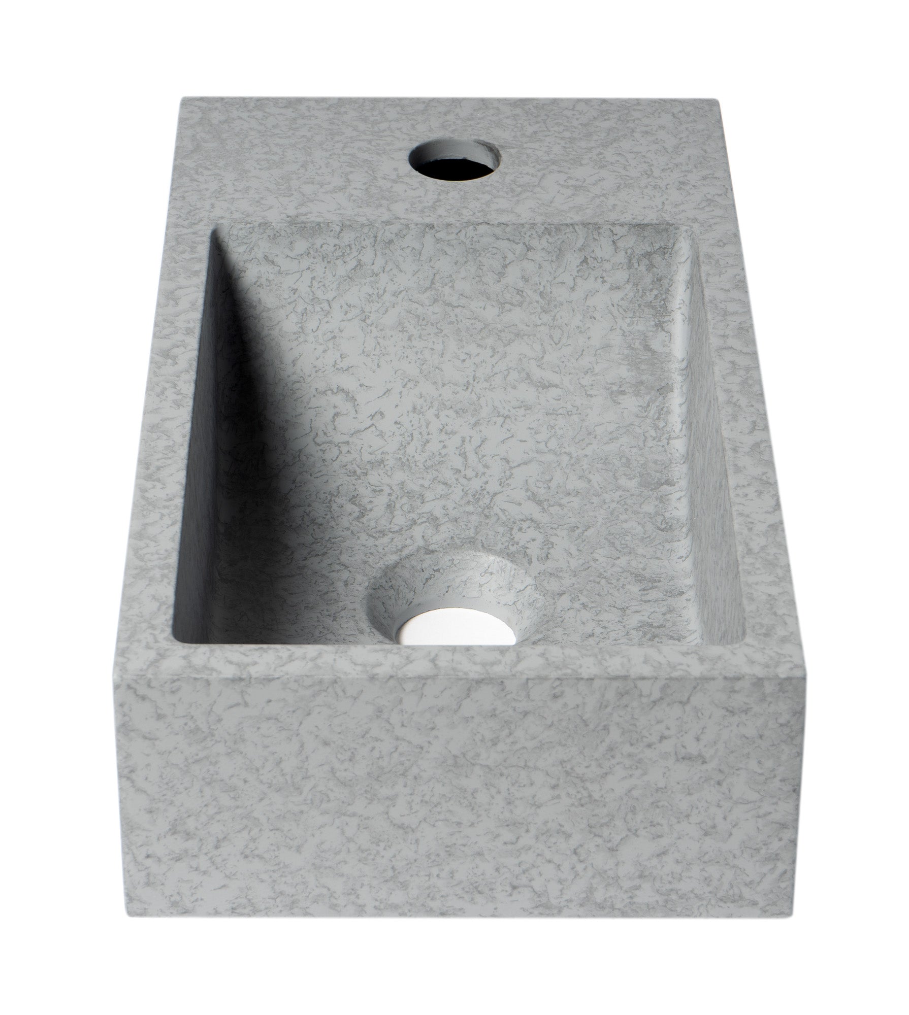 ALFI ABCO108 16" Small Rectangular Solid Concrete Gray Matte Wall Mounted Bathroom Sink
