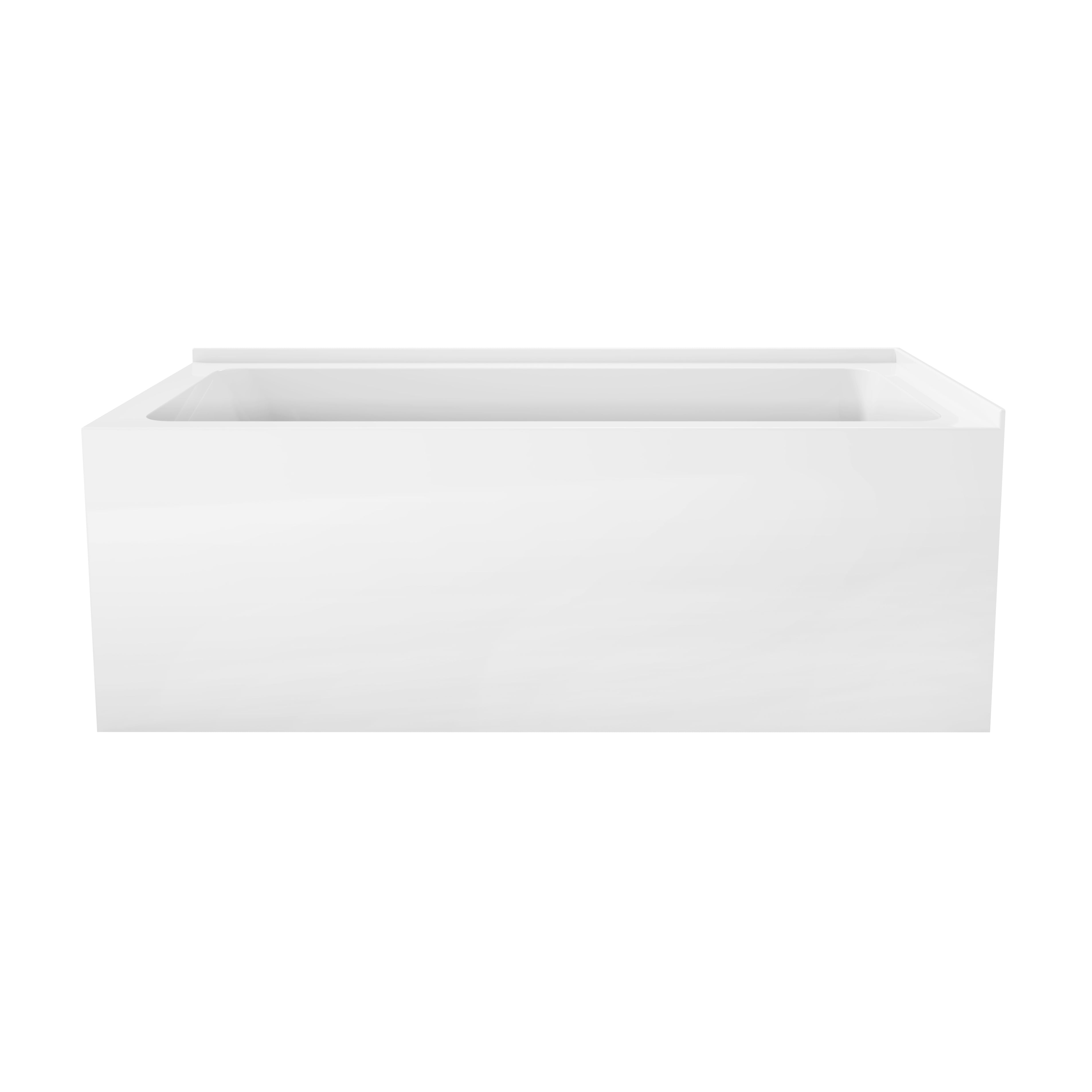 Aqua Eden VTAP6030R22TS 60" Acrylic Rectangular 2-Wall Corner Alcove Tub, Right Hand Drain, Glossy White