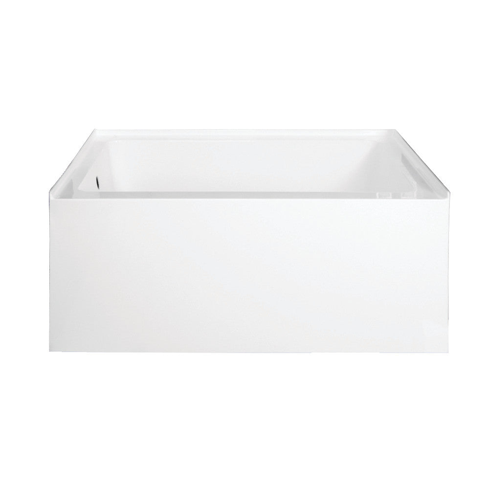Aqua Eden VTDE483222L 48" Acrylic Rectangular 3-Wall Alcove Tub, Left Hand Drain Hole, Glossy White