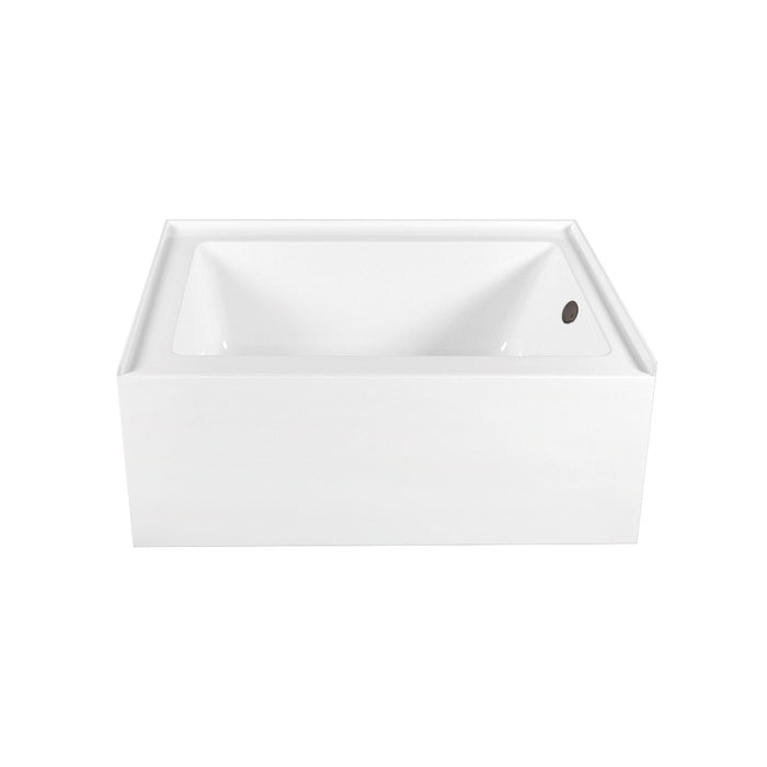 Aqua Eden CVTAP603222R5 60" Acrylic Rectangular 3-Wall Alcove Tub Combo with Right Drain, Glossy White/Oil Rubbed Bronze