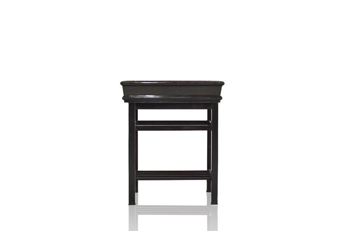 WatermarkFixtures Jordan Black Stainless Steel 30 Inch Granite Top Open Shelf Bath Vanity Console