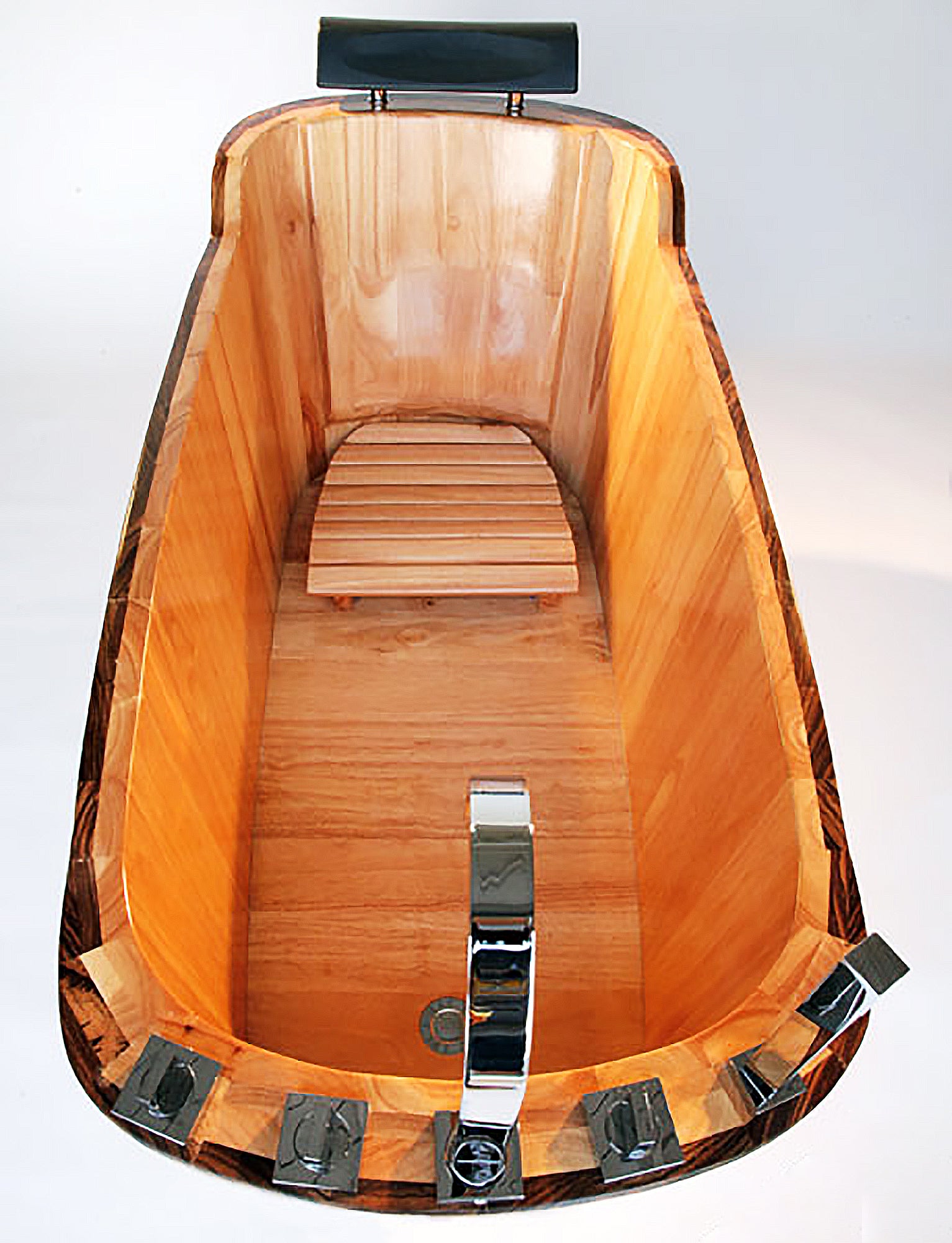 ALFI AB1148 59" Free Standing Wooden Bathtub with Chrome Tub Filler