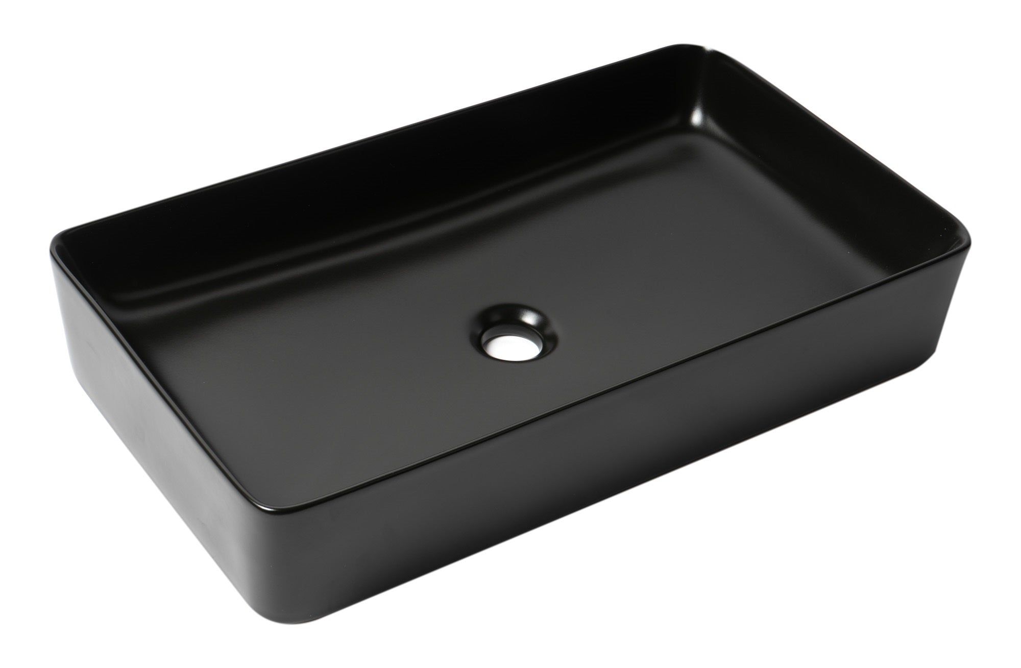 ALFI ABC902-BM Black Matte 24" Modern Rectangular Above Mount Ceramic Sink