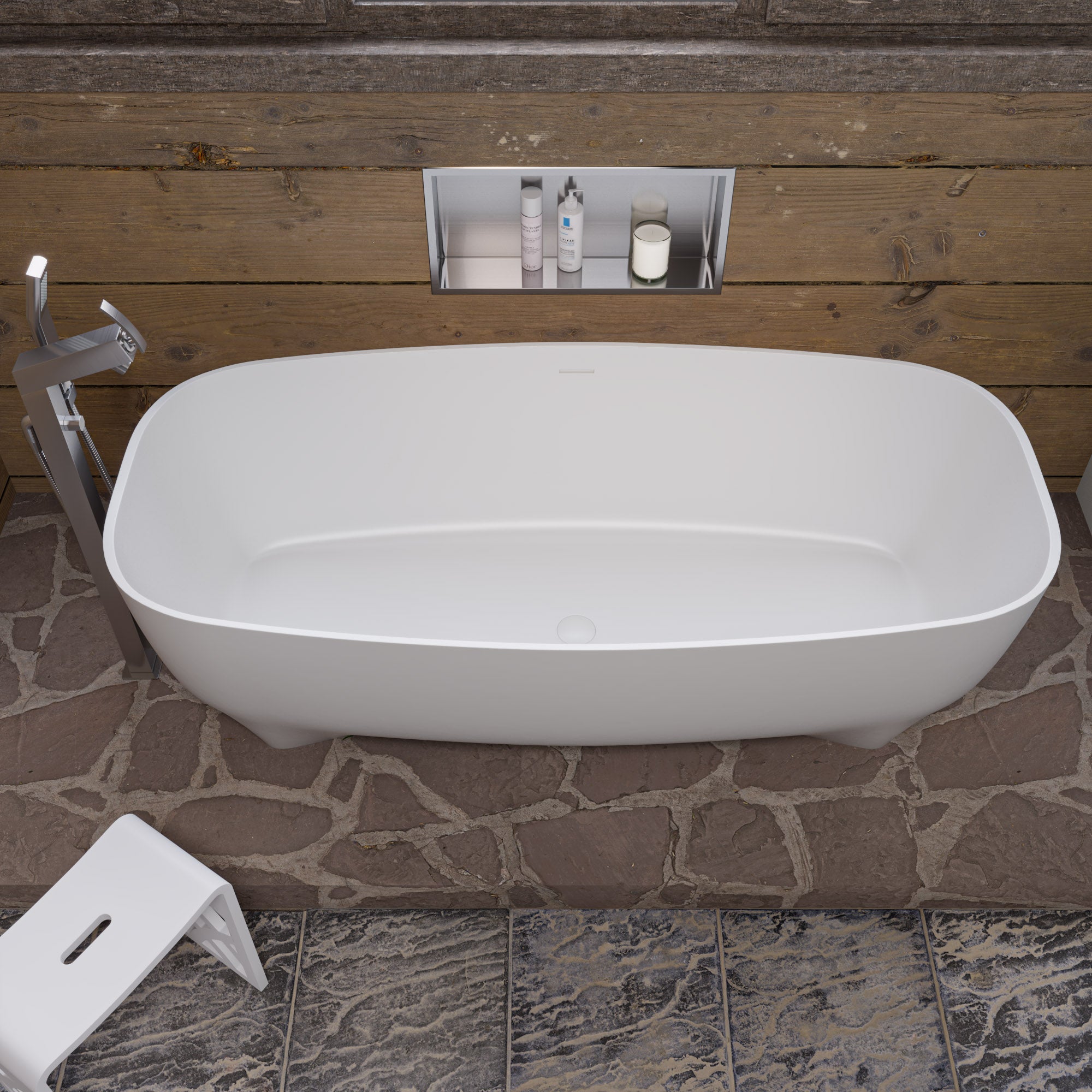 ALFI AB9980 67" White Matte Solid Surface Resin Bathtub