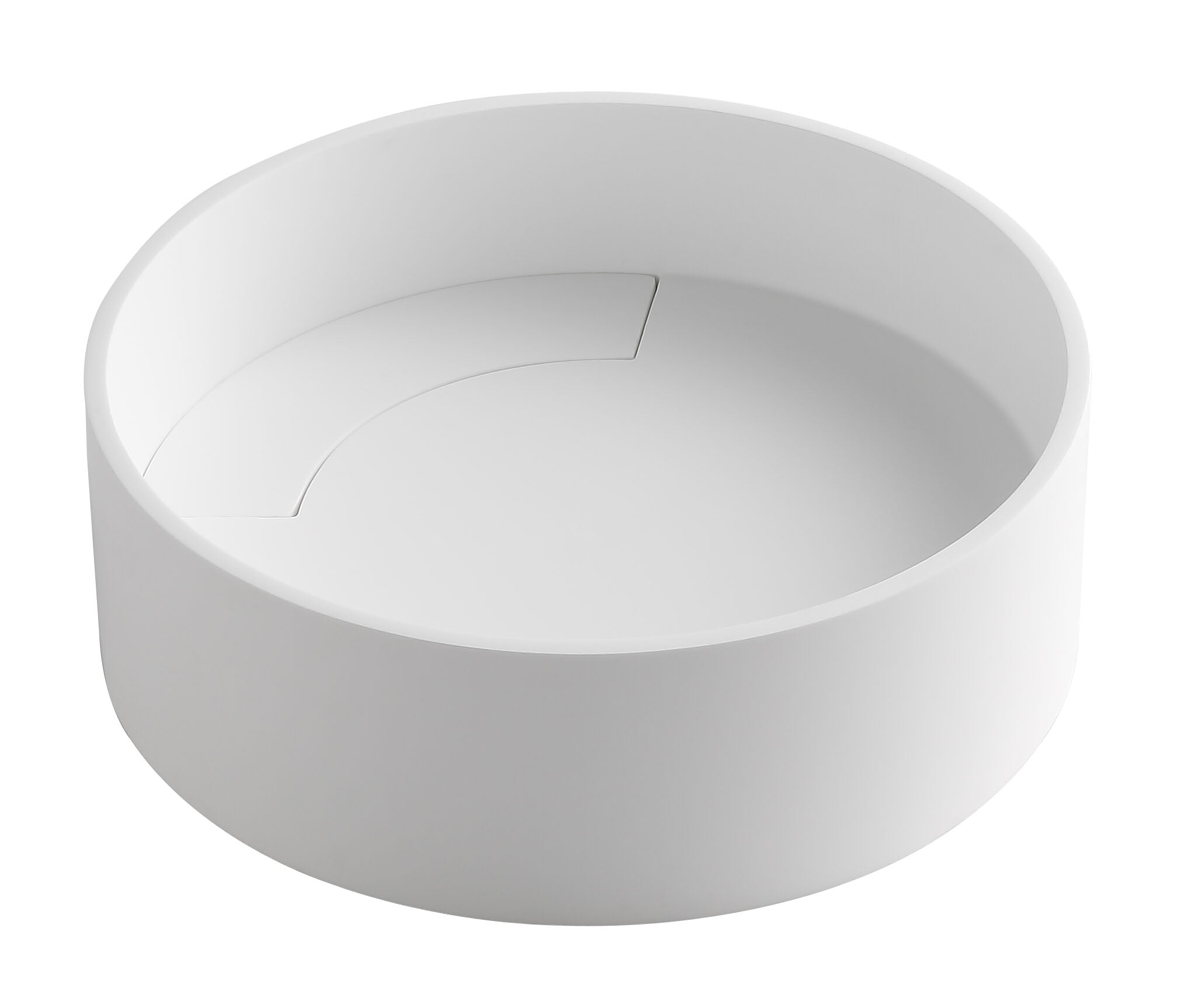 ALFI ABRS15R 15" Round White Matte Solid Surface Resin Sink
