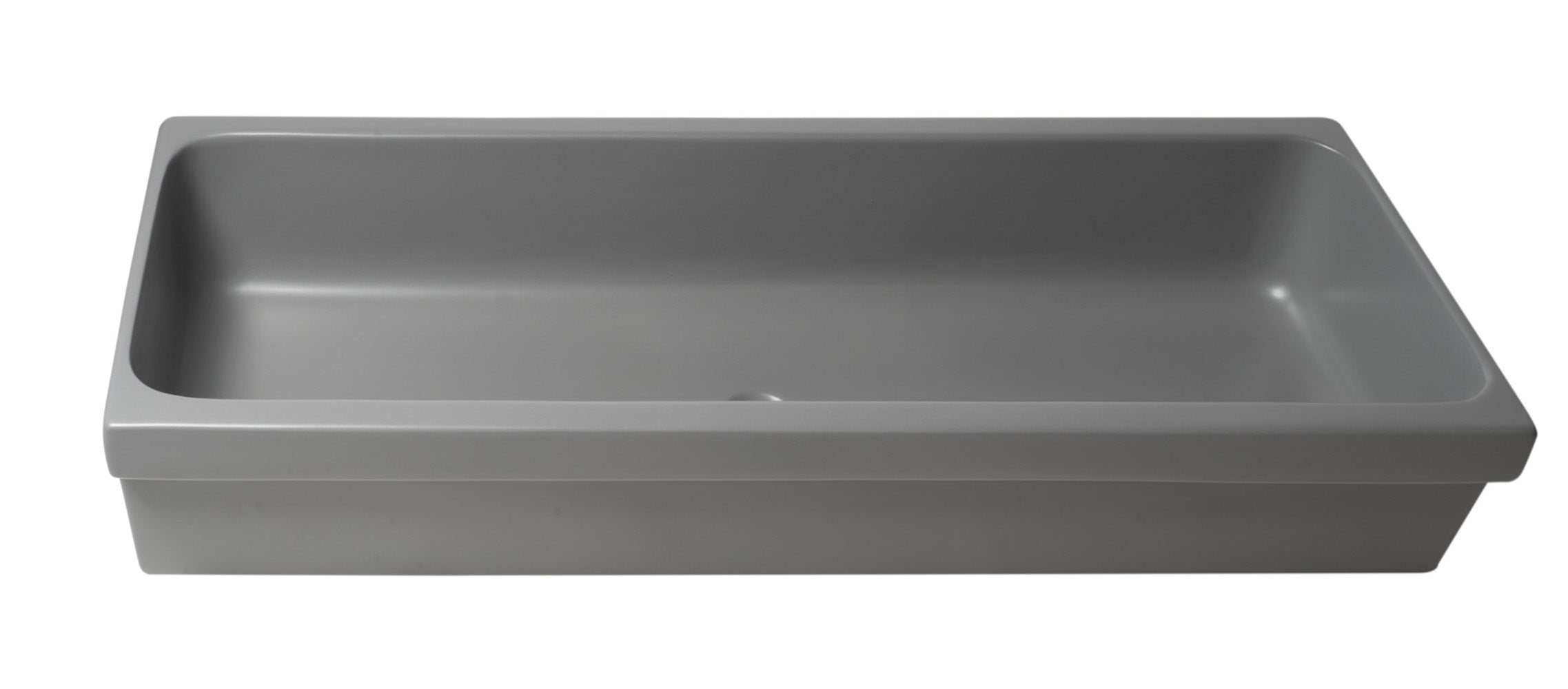 ALFI AB48TRGM 48" Grey Matte Above Mount Fireclay Bathroom Trough Sink