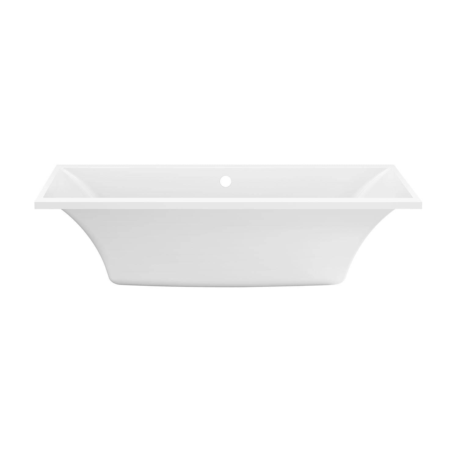 Aqua Eden VTPN673619C 67" Acrylic Rectangular Drop-In Tub with Reversible Drain, Glossy White