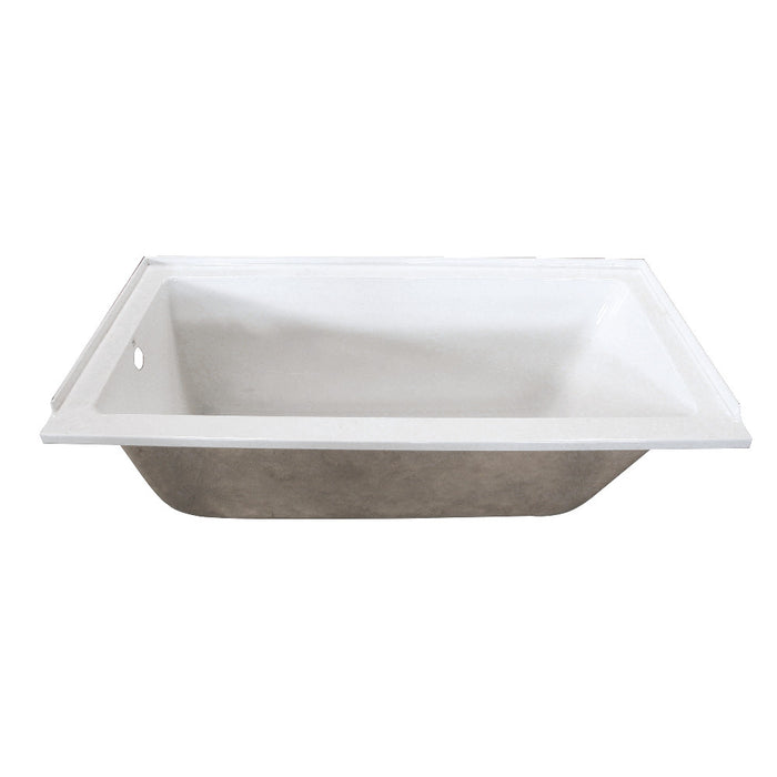 Aqua Eden VTPN603220L 60" Acrylic Rectangular Drop-In Tub, Left Hand Drain, Glossy White