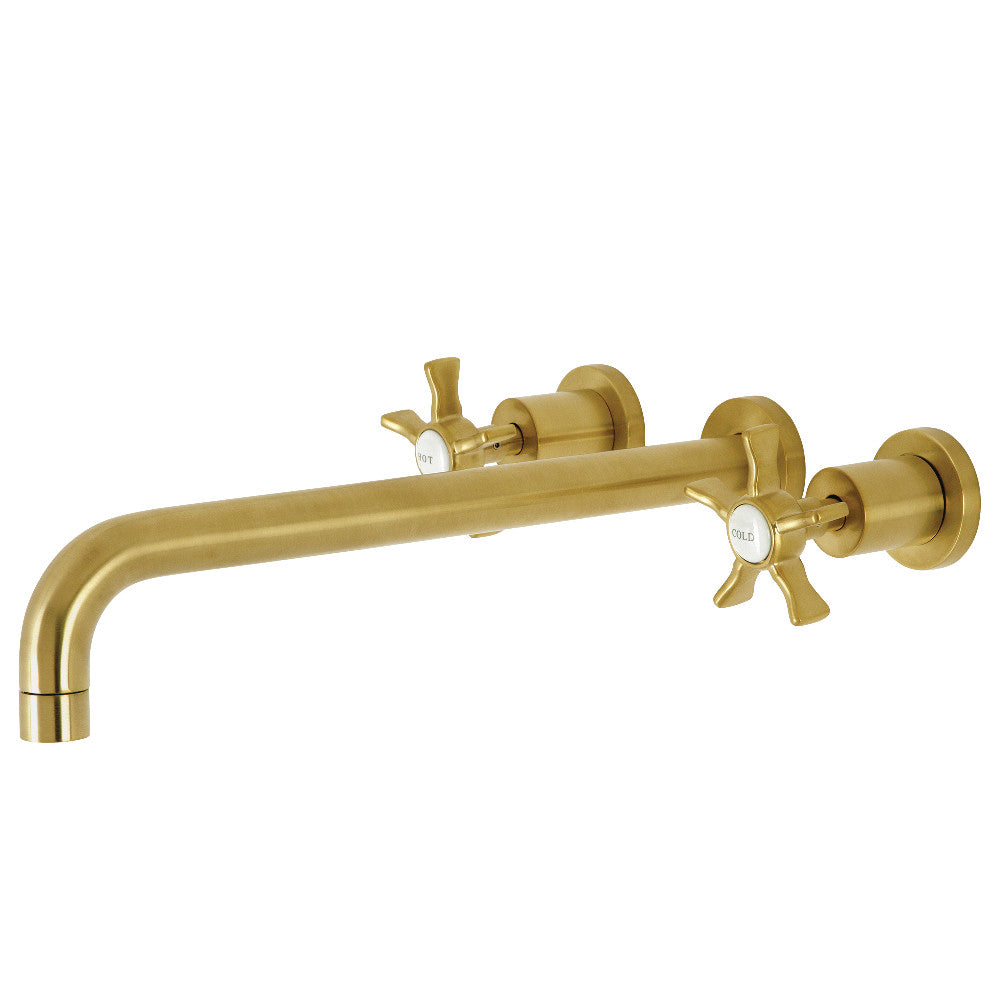 Kingston Brass KS8047NX Hamilton Two-Handle Wall Mount Roman Tub Faucet, Brushed Brass