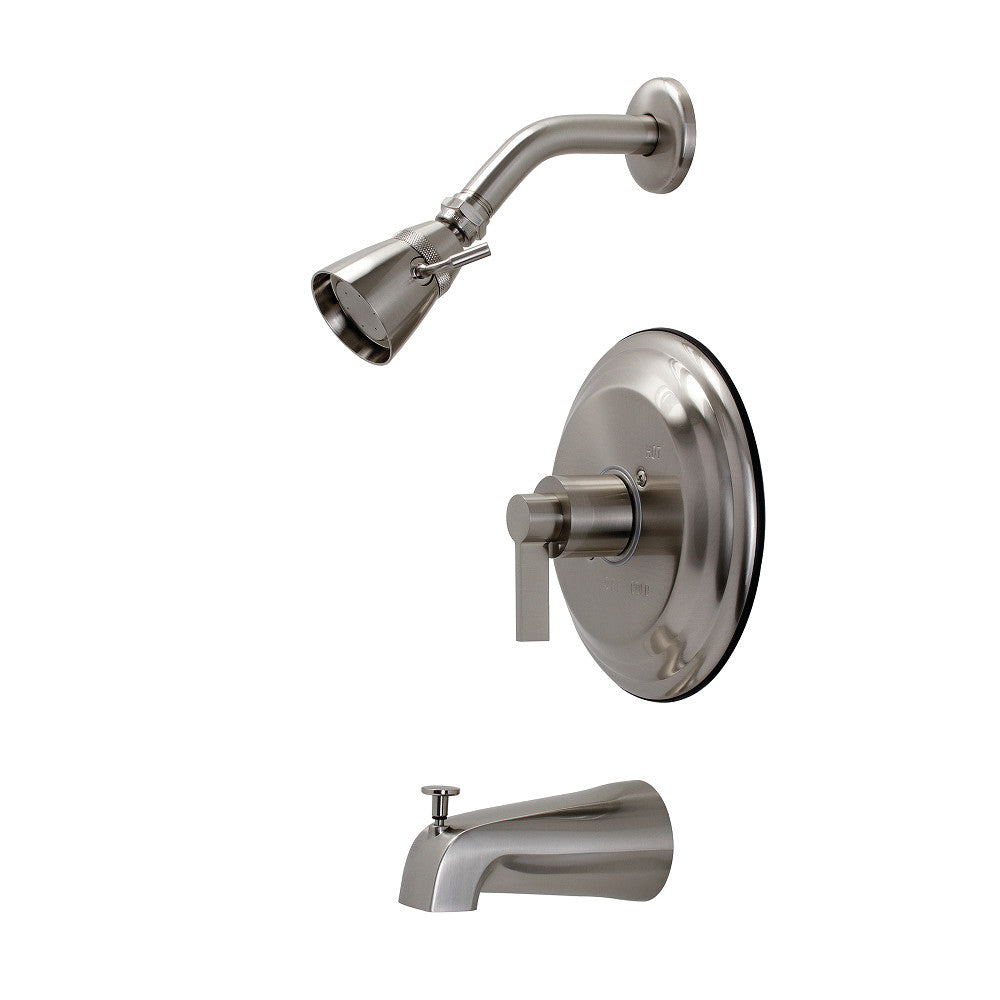 Kingston Brass KB3638NDL NuvoFusion Single-Handle Pressure Balanced Tub and Shower Faucet, Brushed Nickel