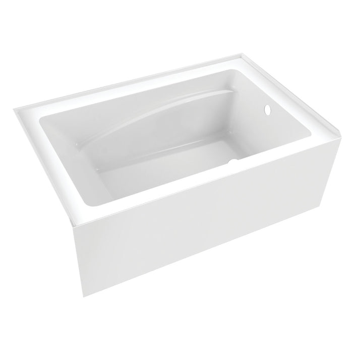 Aqua Eden VTAM5436R22T 54" Acrylic Rectangular 3-Wall Alcove Tub, Right Hand Drain, Glossy White