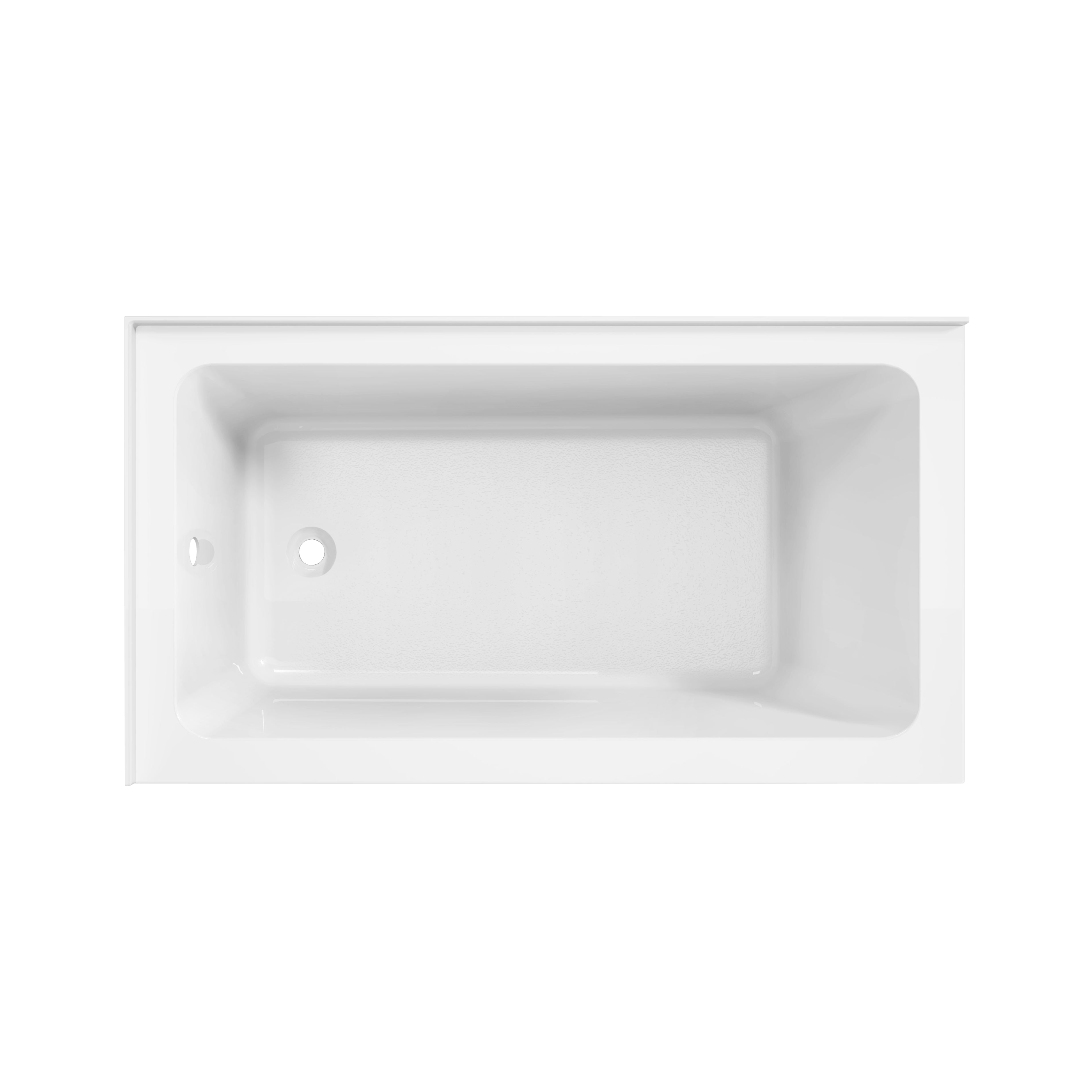 Aqua Eden VTAP5430L22TS 54" Acrylic Rectangular 2-Wall Corner Alcove Tub, Left Hand Drain, Glossy White