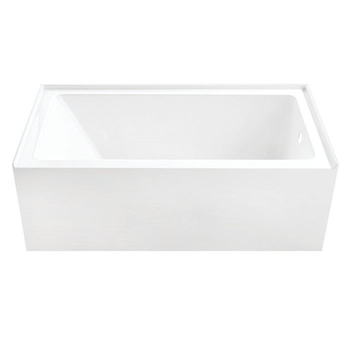 Aqua Eden VTAP6031R22T 60" Acrylic Rectangular 3-Wall Alcove Tub with Anti-Skid Surface, Right Hand Drain Hole, Glossy White
