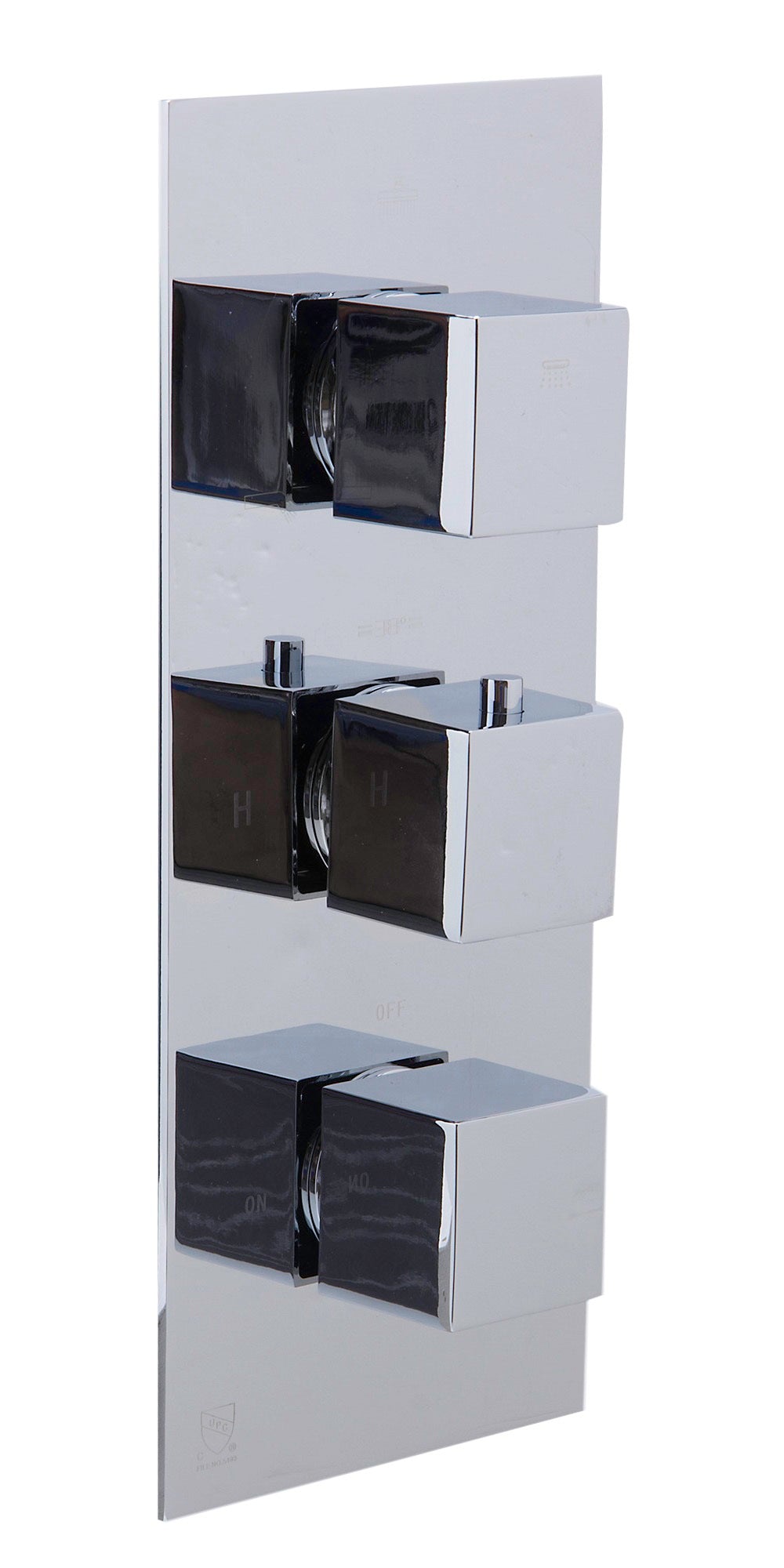 ALFI AB2801-PC Polished Chrome Concealed 3-Way Thermostatic Valve Shower Mixer Square Knobs