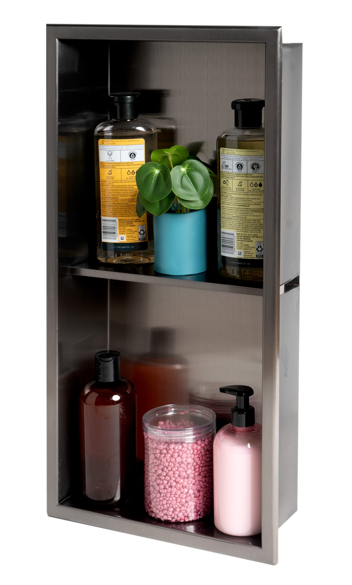 ALFI ABNP1224-BB 12" x 24" Brushed Black PVD Stainless Steel Vertical Double Shelf Shower Niche