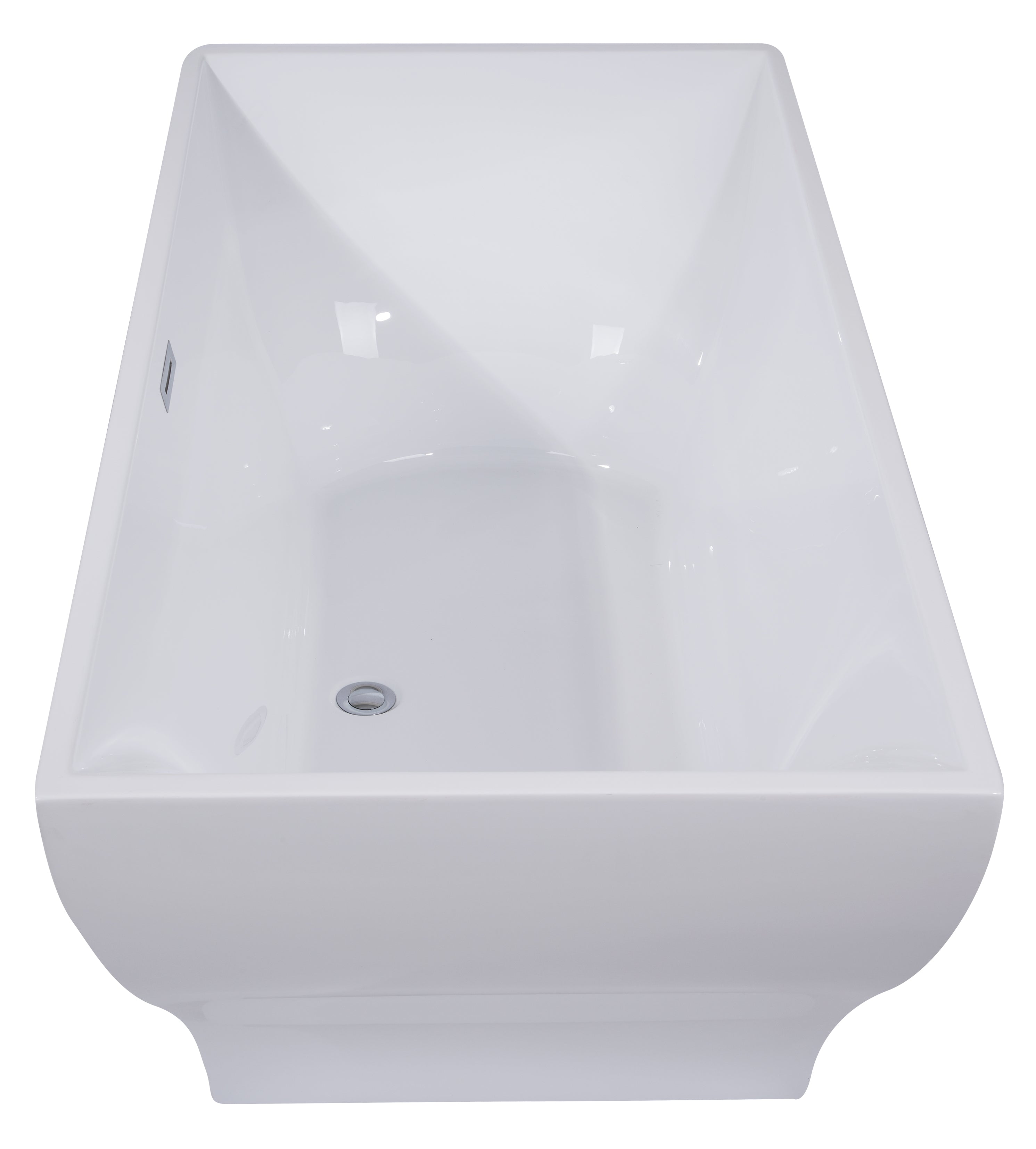 ALFI AB8840 67 inch White Rectangular Acrylic Free Standing Soaking Bathtub