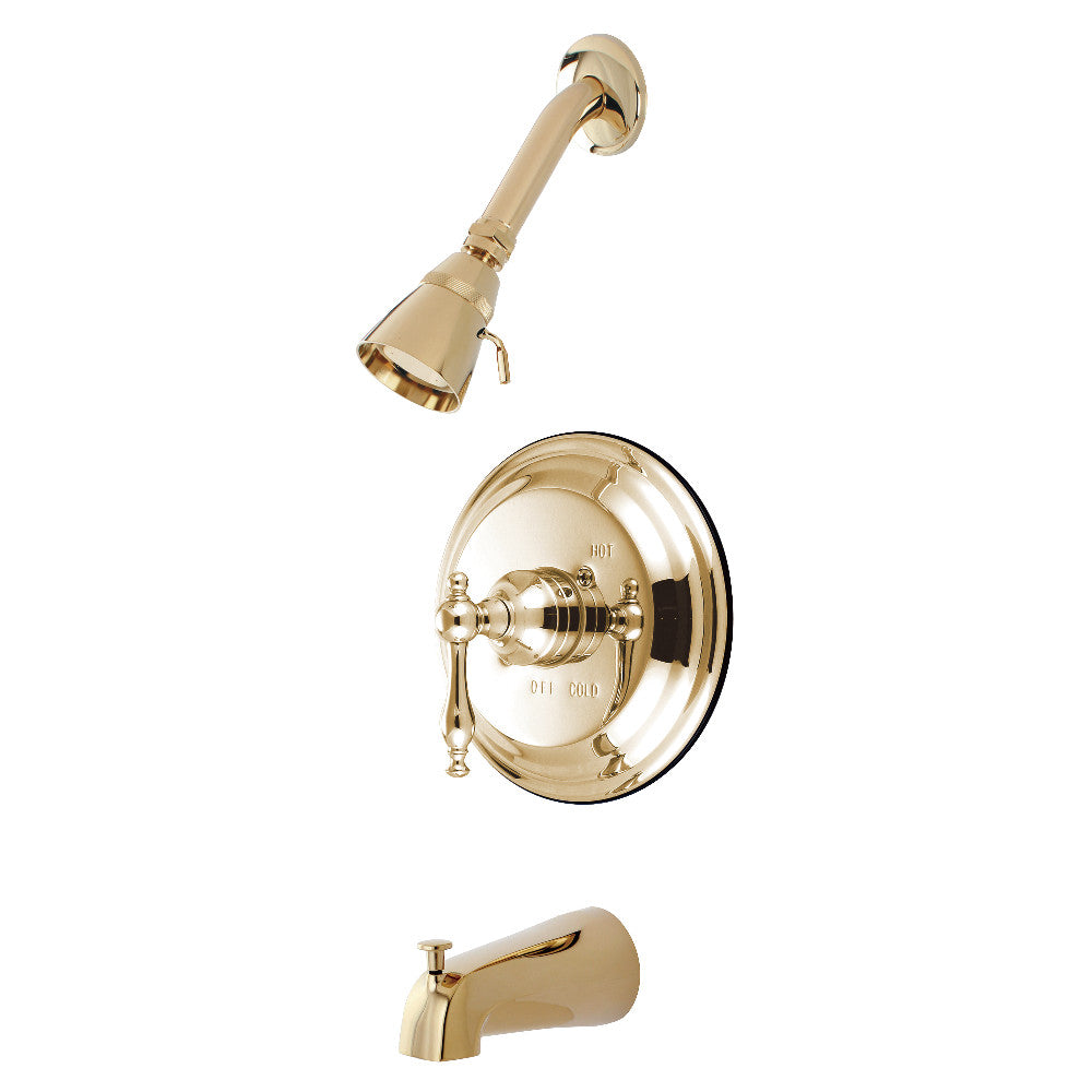 Kingston Brass KB2632NL Milano Single-Handle Pressure Balanced Tub and Shower Faucet, Polished Brass