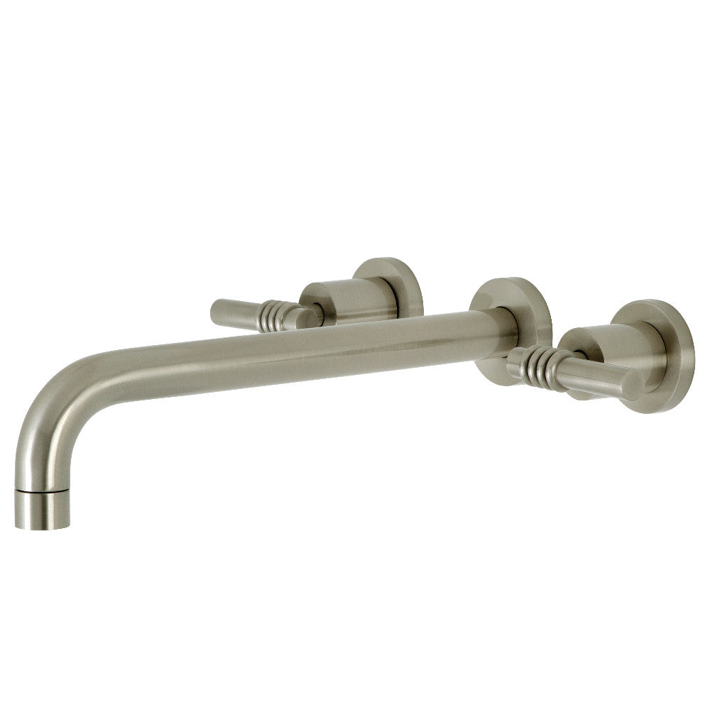 Kingston Brass KS8058ML Milano Two-Handle Wall Mount Roman Tub Faucet, Brushed Nickel
