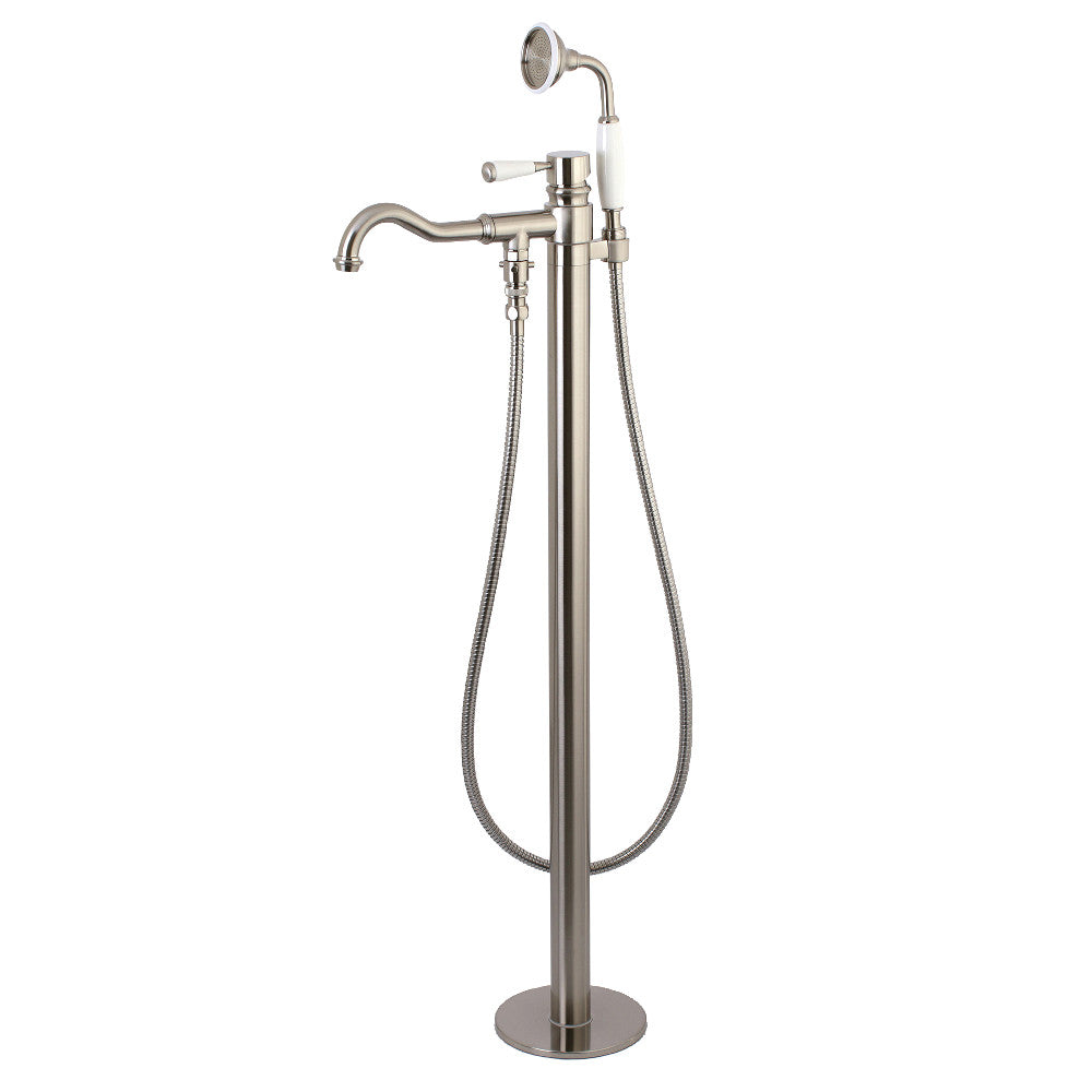 Kingston Brass KS7138DPL Paris Freestanding Tub Faucet with Hand Shower, Brushed Nickel