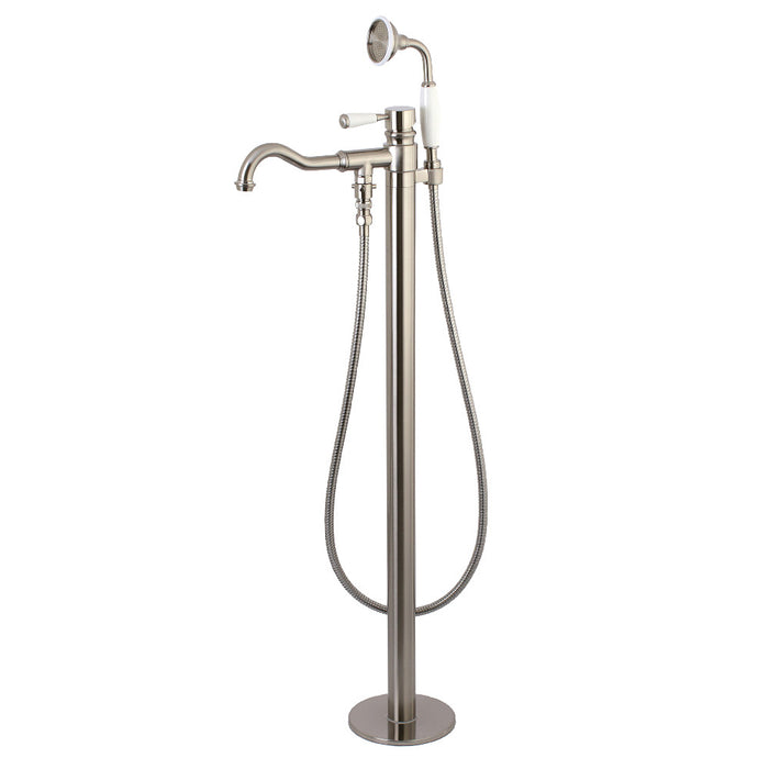 Kingston Brass KS7138DPL Paris Freestanding Tub Faucet with Hand Shower, Brushed Nickel