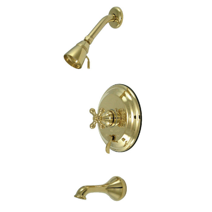 Kingston Brass KB36320AX Restoration Single-Handle Pressure Balanced Tub and Shower Faucet, Polished Brass
