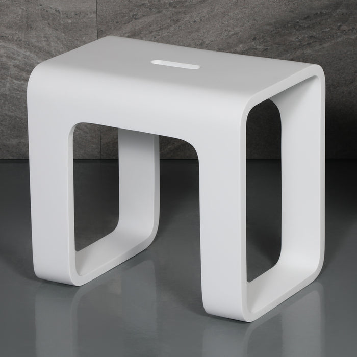 ALFI ABST99 White Matte Solid Surface Resin Bathroom / Shower Stool