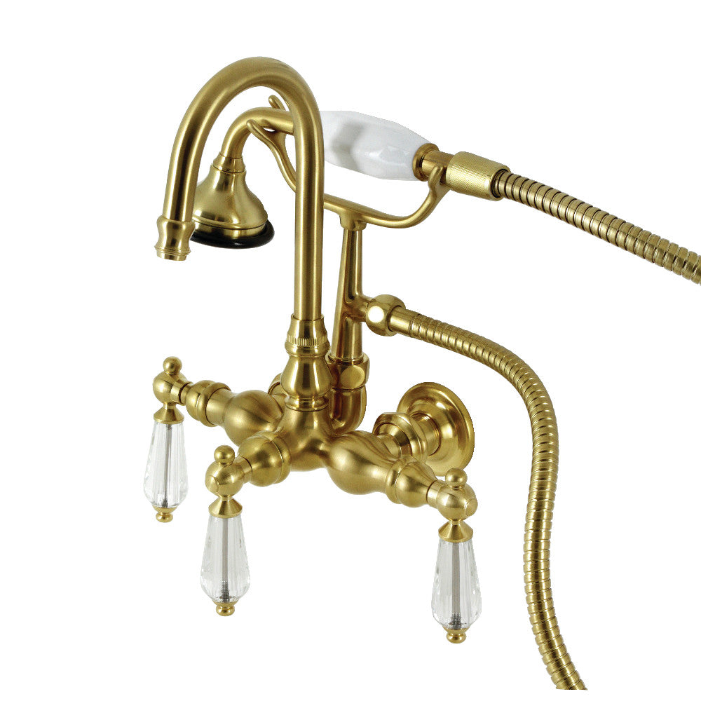 Aqua Vintage AE7T7WLL Wilshire Wall Mount Clawfoot Tub Faucet, Brushed Brass