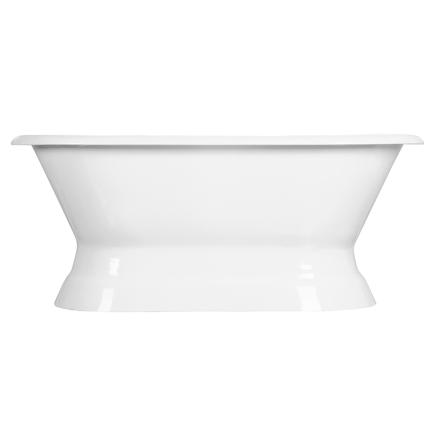 Aqua Eden VCT7D603024 60" Cast Iron Oval Double Ended Pedestal Tub (7" Faucet Drillings), White