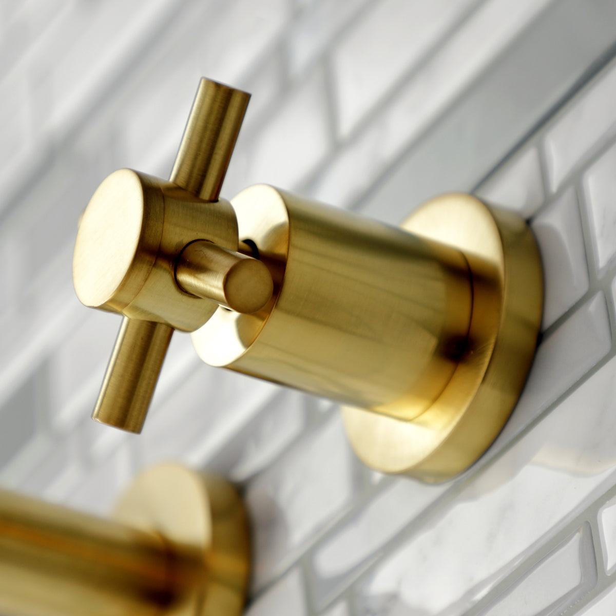 Kingston Brass KS8027DX Concord Two-Handle Wall Mount Roman Tub Faucet, Brushed Brass