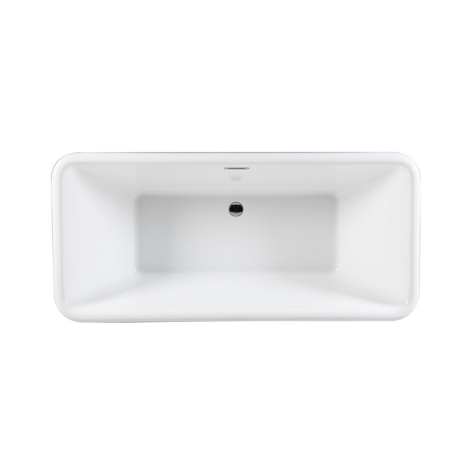 Aqua Eden VTSQ713224 71" Acrylic Oval Rectangular Double Ended Pedestal Tub with Drain (No Faucet Drillings), Glossy White