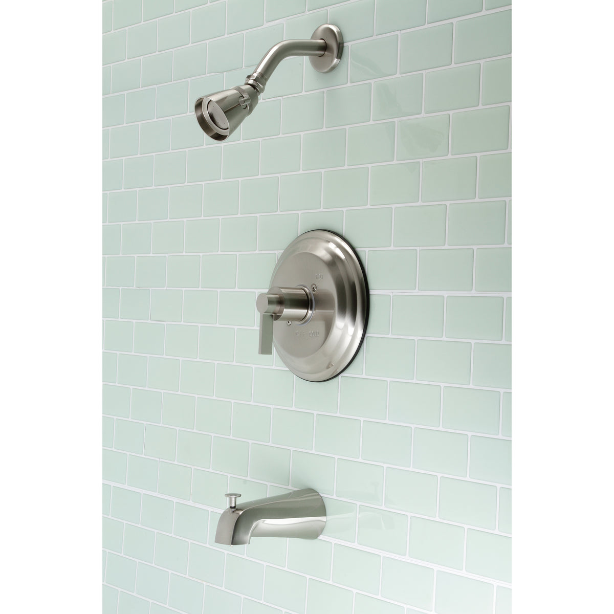 Kingston Brass KB3638NDL NuvoFusion Single-Handle Pressure Balanced Tub and Shower Faucet, Brushed Nickel