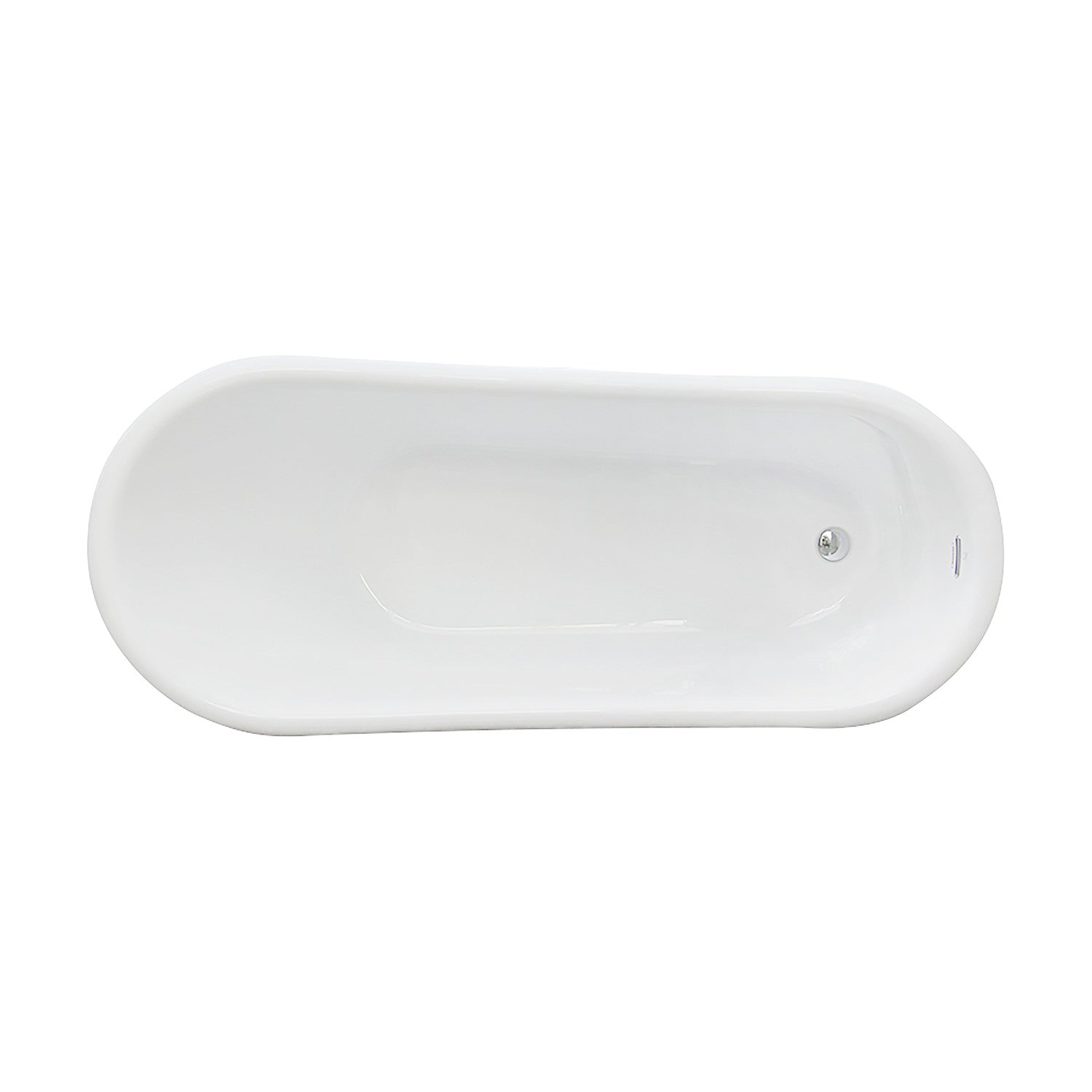 Aqua Eden VTSS672929 67" Acrylic Oval Single Slipper Pedestal Tub with Drain (No Faucet Drillings), Glossy White