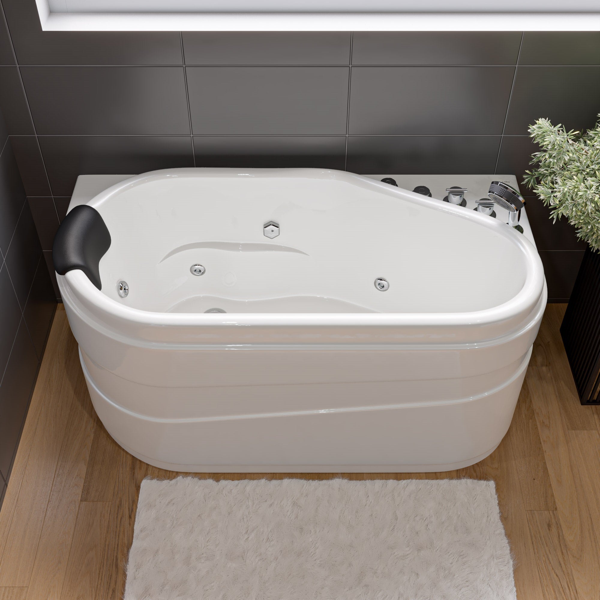 EAGO AM175-R  5' White Acrylic Whirlpool Bathtub - Drain on Left