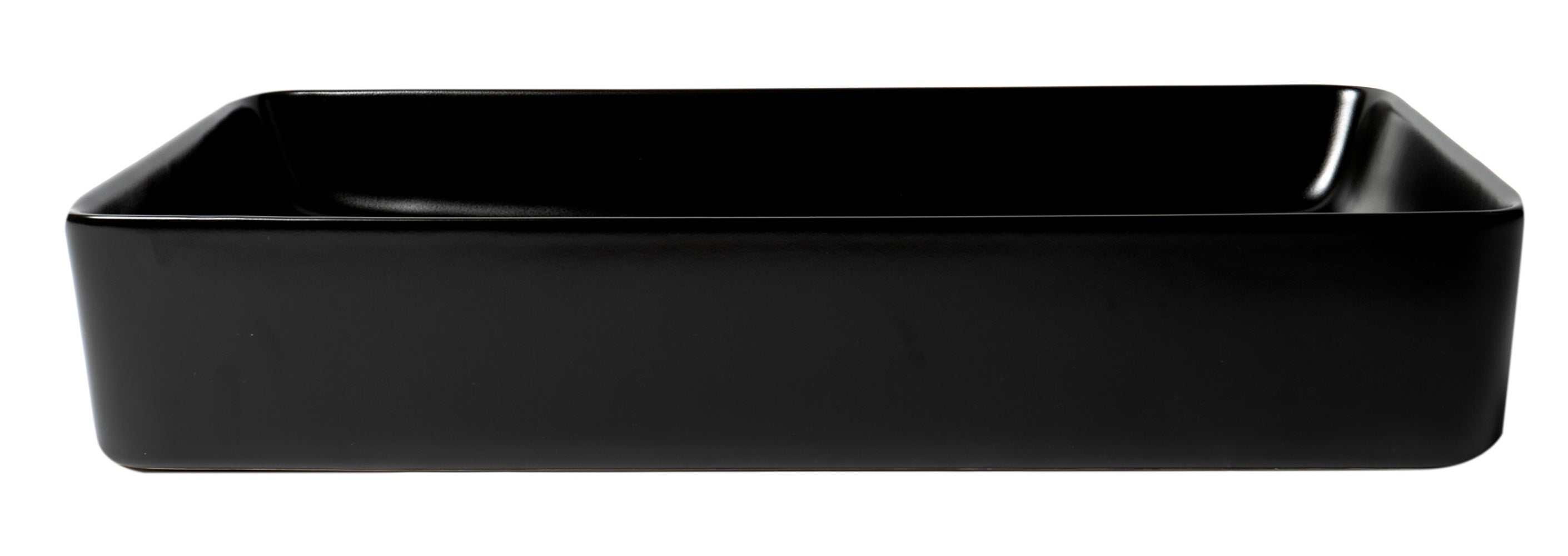 ALFI ABC902-BM Black Matte 24" Modern Rectangular Above Mount Ceramic Sink