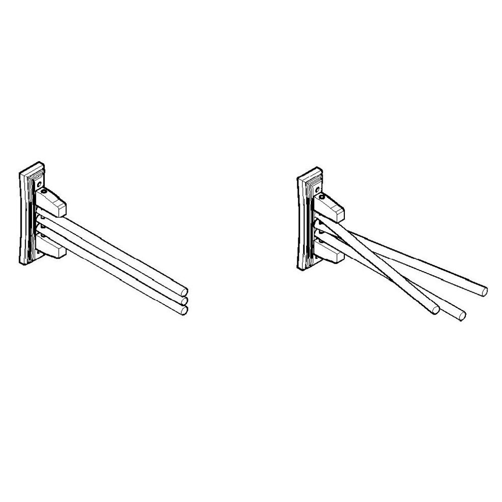 ALFI AB5506 16" Triple Rack Wooden Towel Bar Bathroom Accessory