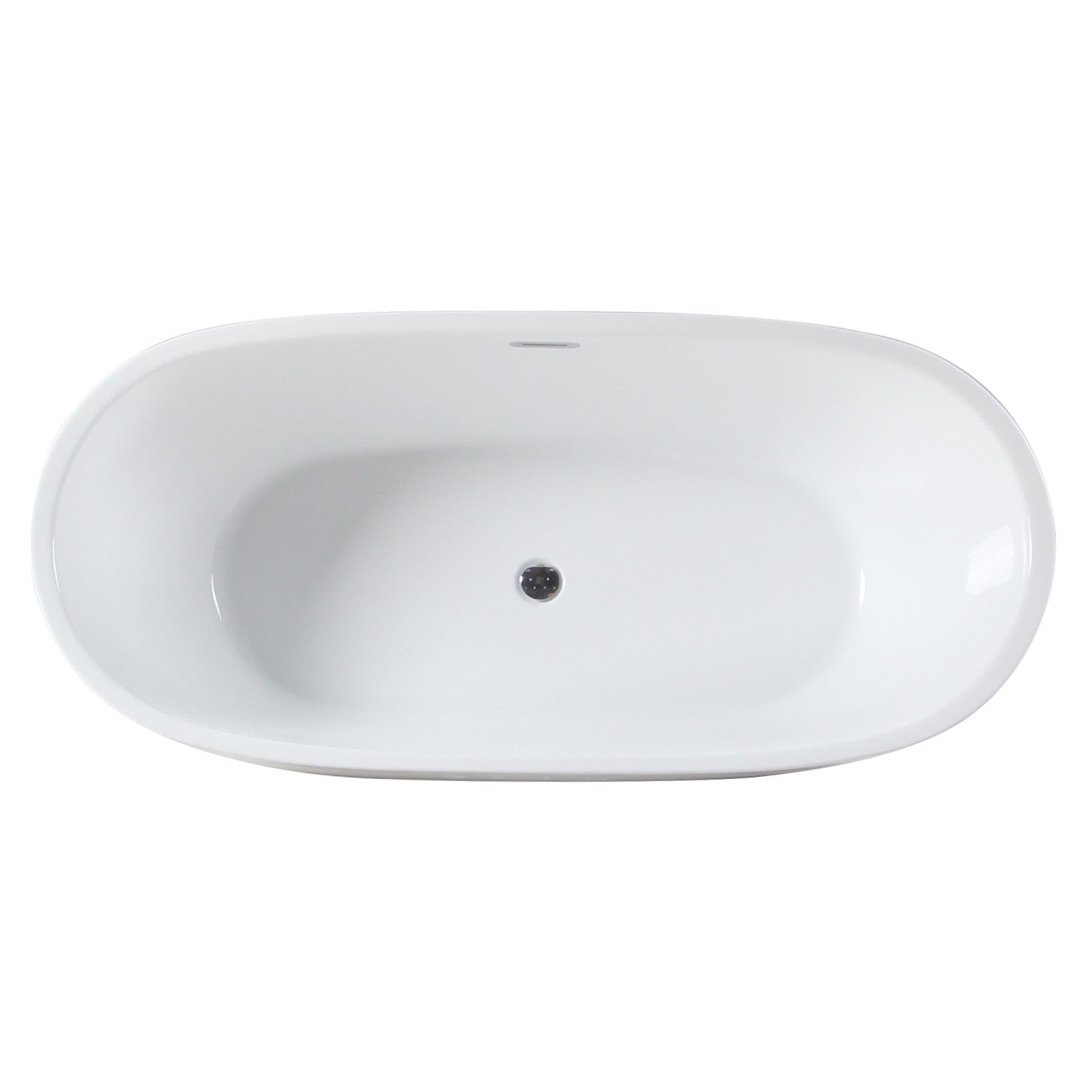 Kingston Brass VTDE673123S 67" Acrylic Oval Double Ended Freestanding Tub with Drain, Glossy White