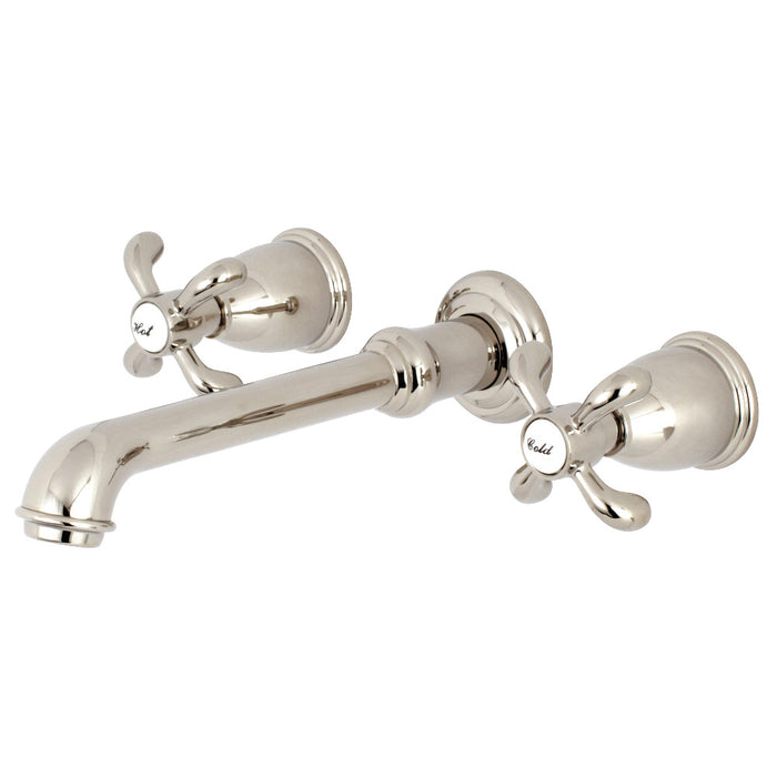 Kingston Brass KS7026TX French Country Two-Handle Wall Mount Roman Tub Faucet, Polished Nickel