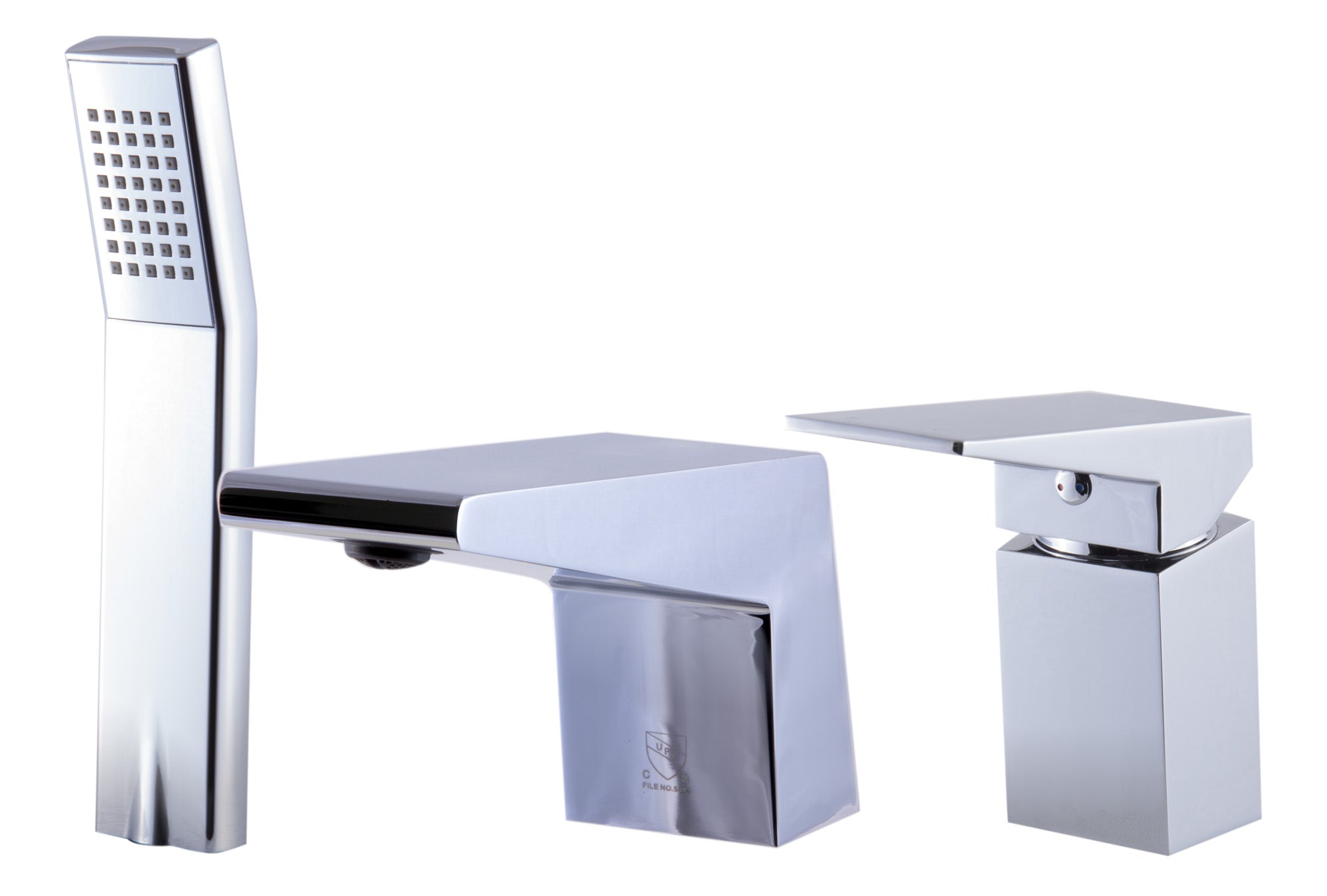 ALFI AB2464-PC Polished Chrome Deck Mounted 3 Hole Tub Filler & Shower Head