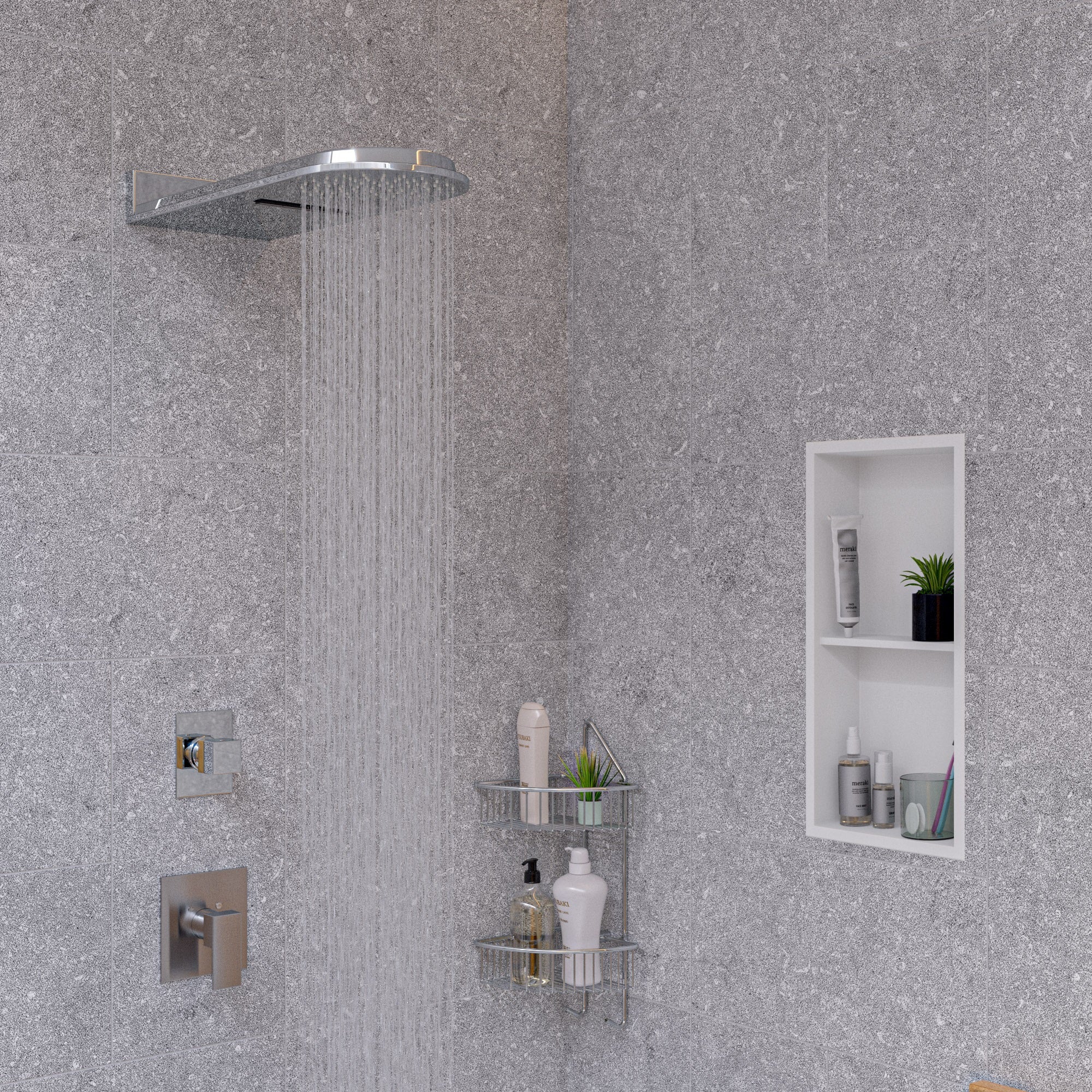 ALFI RAIN10RW-PC Polished Chrome 10" Wall-Mounted Square Waterfall Rain Shower Head