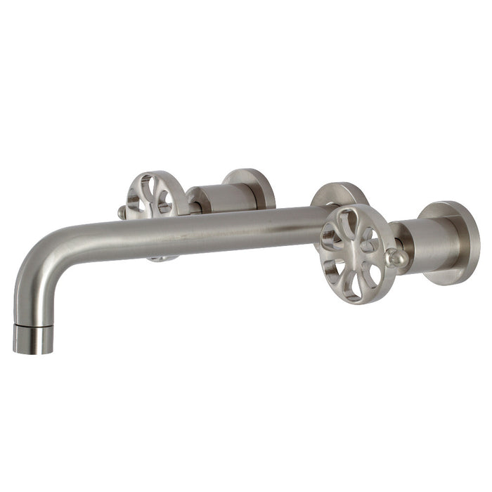 Kingston Brass KS8028RX Belknap Two-Handle Wall Mount Roman Tub Faucet, Brushed Nickel