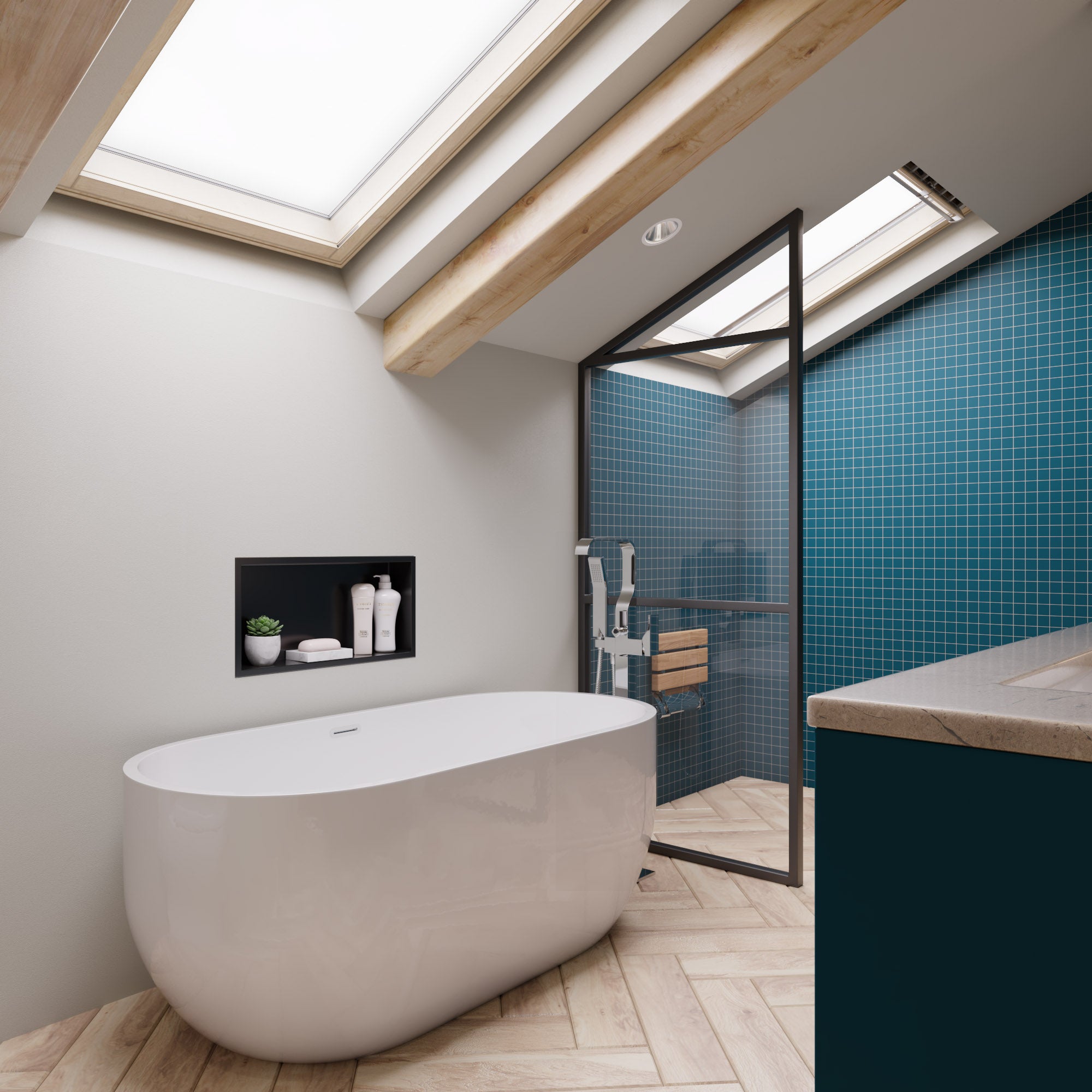 ALFI AB8838 59 inch White Oval Acrylic Free Standing Soaking Bathtub