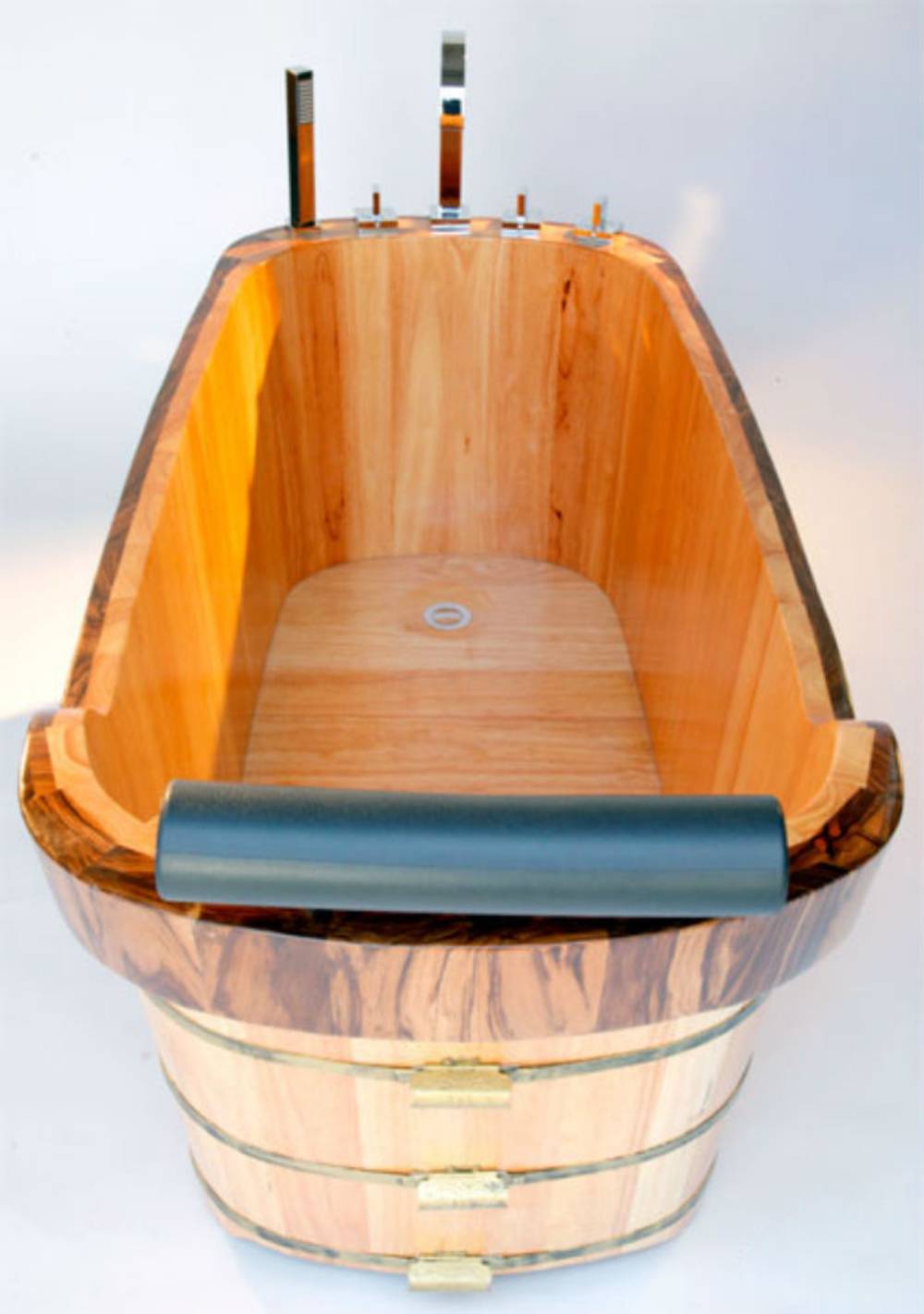 ALFI AB1148 59" Free Standing Wooden Bathtub with Chrome Tub Filler